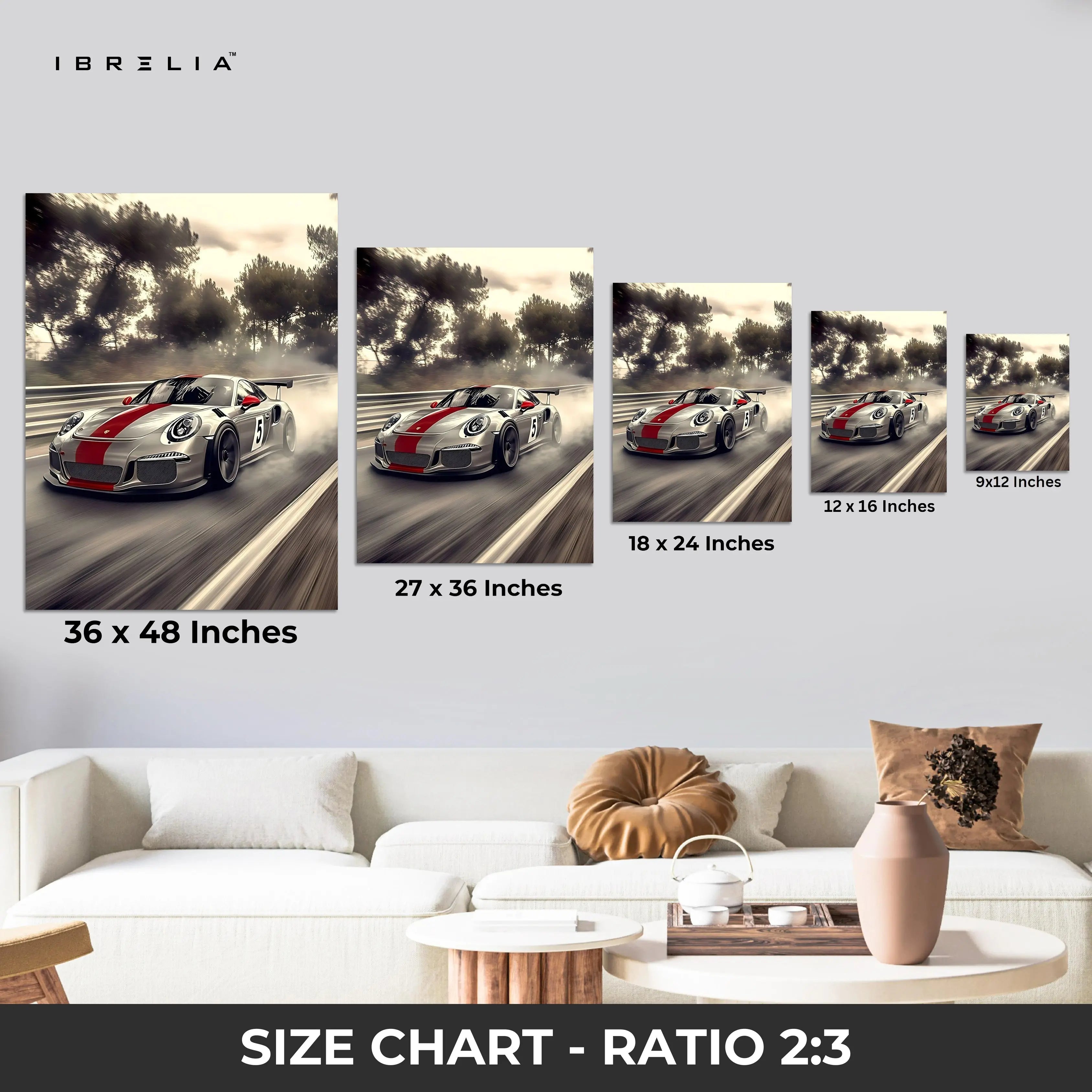 Porsche GT3 RS Racing Edition – 4K Ultra Wrap Frame Wall Art in Pakistan | IBRELIA™ IBRELIA