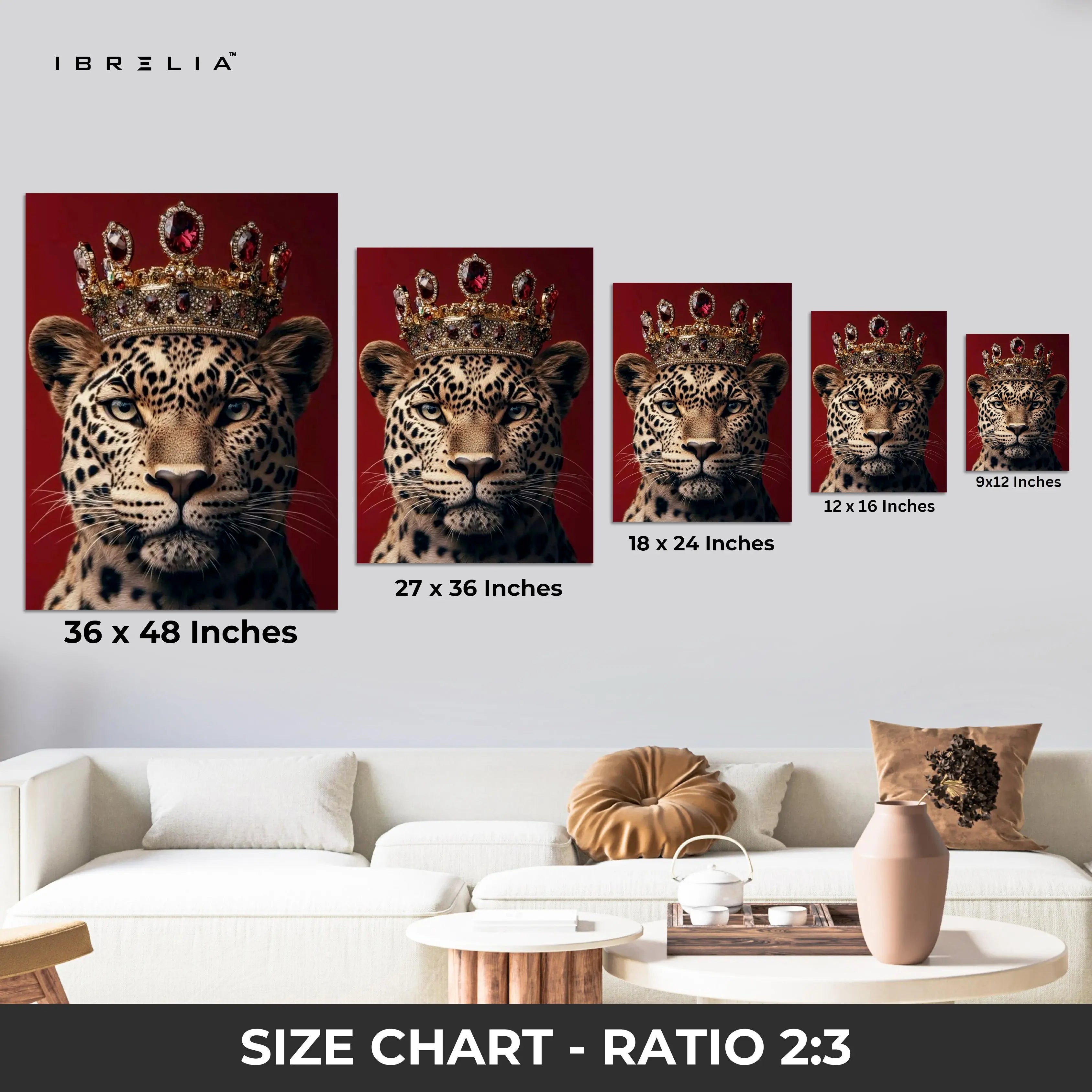 Royal Leopard King 4K Ultra HD Wall Art in Pakistan | IBRELIA™ IBRELIA