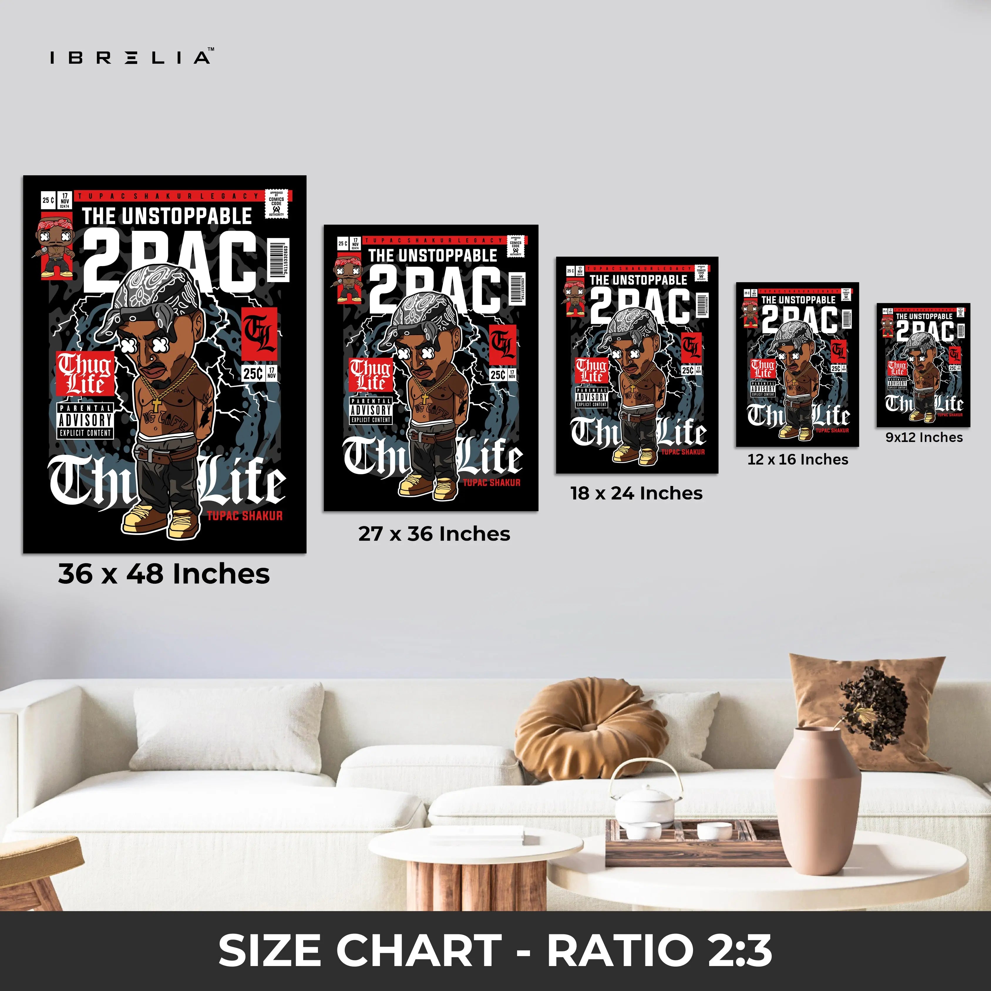 2PAC “Thug Life” Pop Art Comic Edition – 4K Ultra Wrap Frame Wall Art in Pakistan | IBRELIA™ IBRELIA