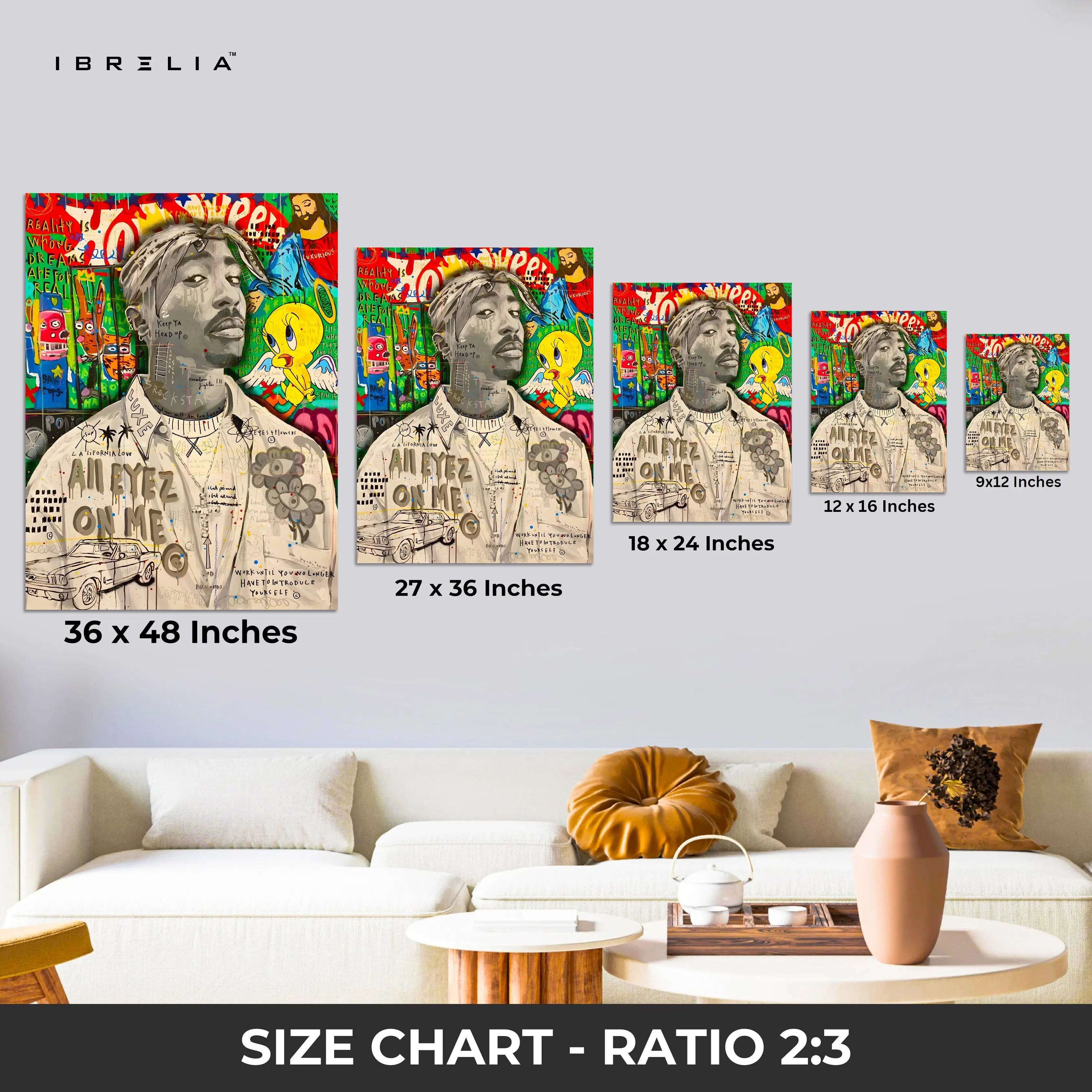 2Pac “All Eyez On Me” Graffiti 4K Wall Art in Pakistan | IBRELIA™ IBRELIA