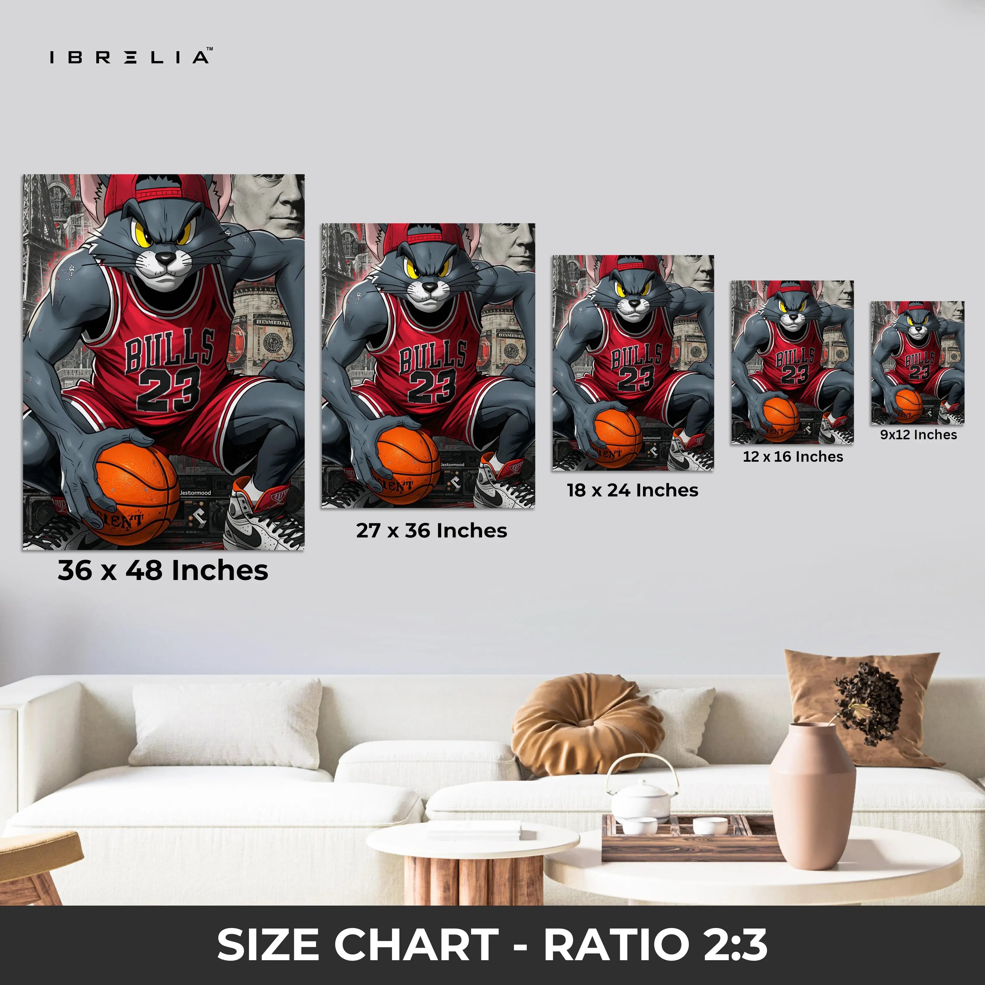 Tom Bulls Basketball – 4K Ultra Wrap Frame Wall Art in Pakistan | IBRELIA™ IBRELIA