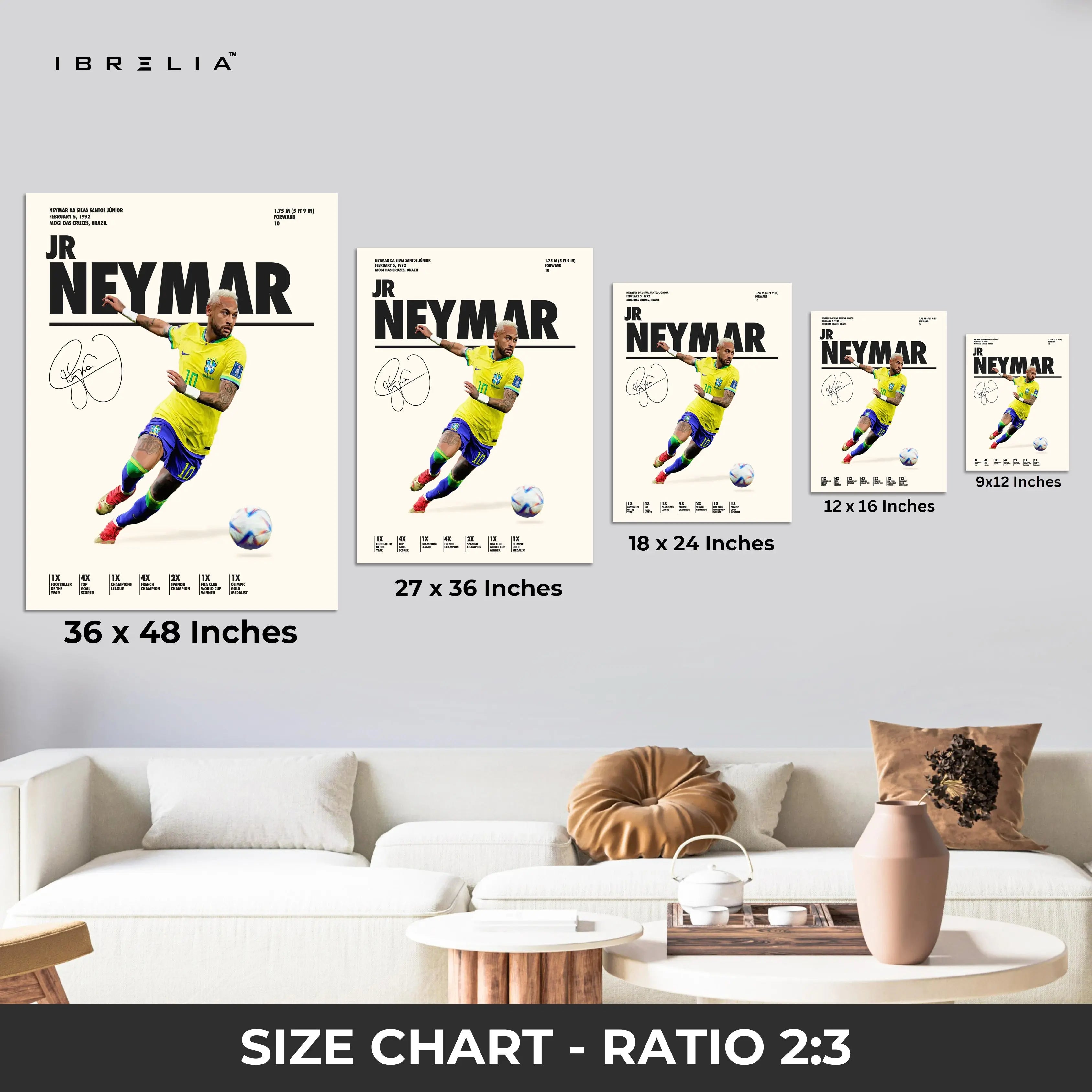Neymar Jr Brazil Kick Pose – 4K Ultra Wrap Frame Wall Art in Pakistan | IBRELIA™ IBRELIA