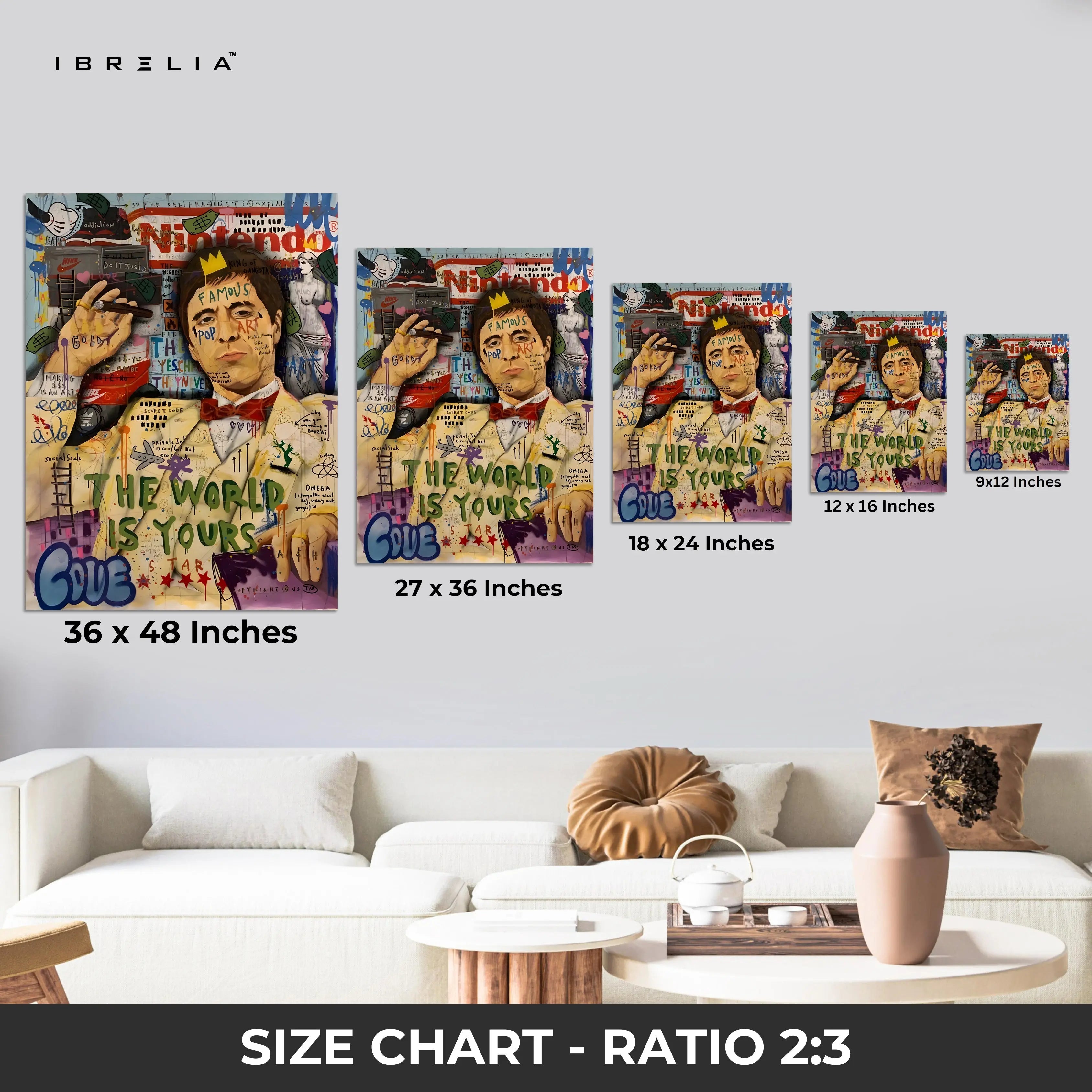 Scarface “The World Is Yours” Graffiti 4K Wall Art in Pakistan | IBRELIA™ IBRELIA