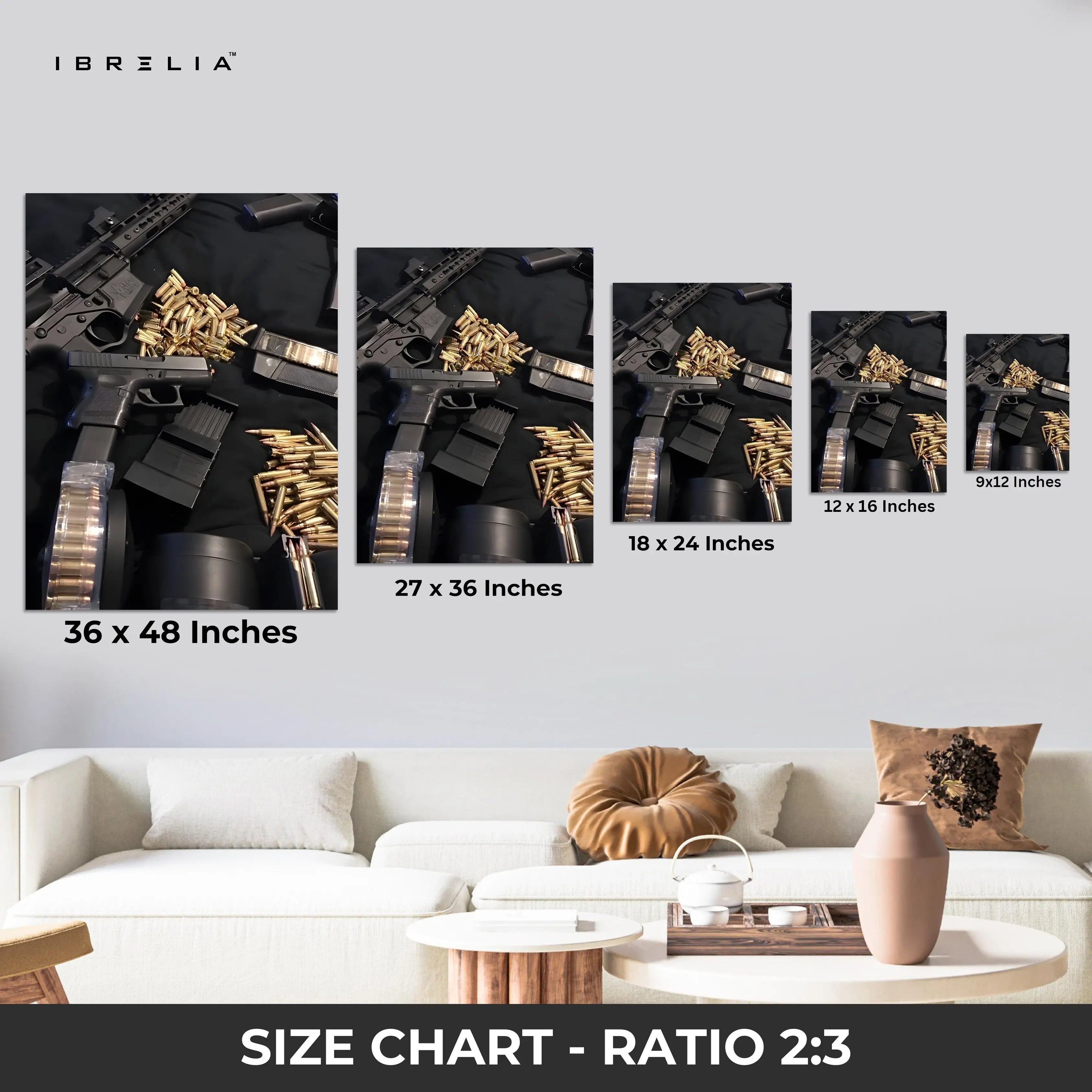 Tactical Weapons & Ammunition 4K Ultra Wrap Frame Wall Art in Pakistan | IBRELIA™ IBRELIA