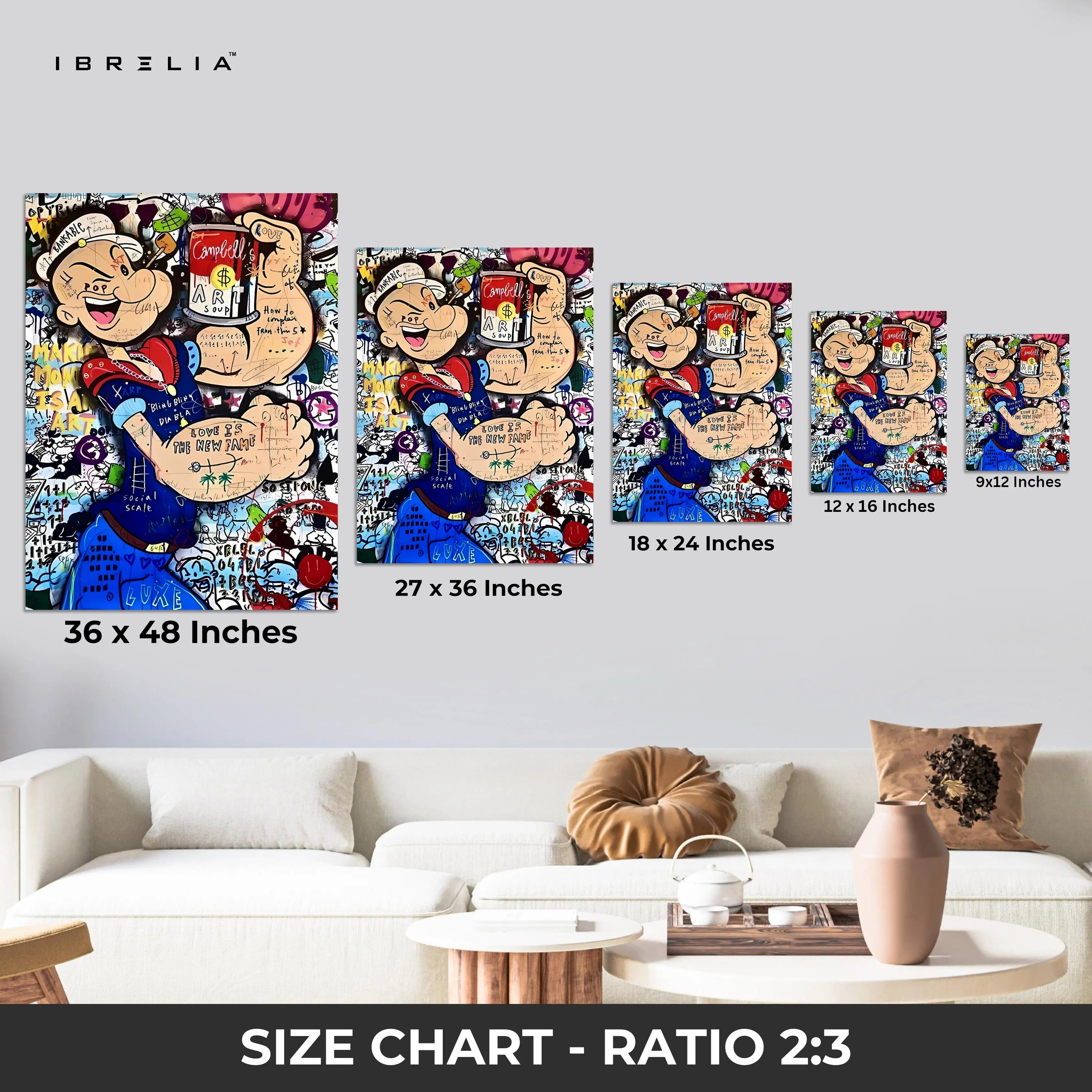 Popeye “Art Soup” Graffiti 4K Wall Art in Pakistan | IBRELIA™ IBRELIA