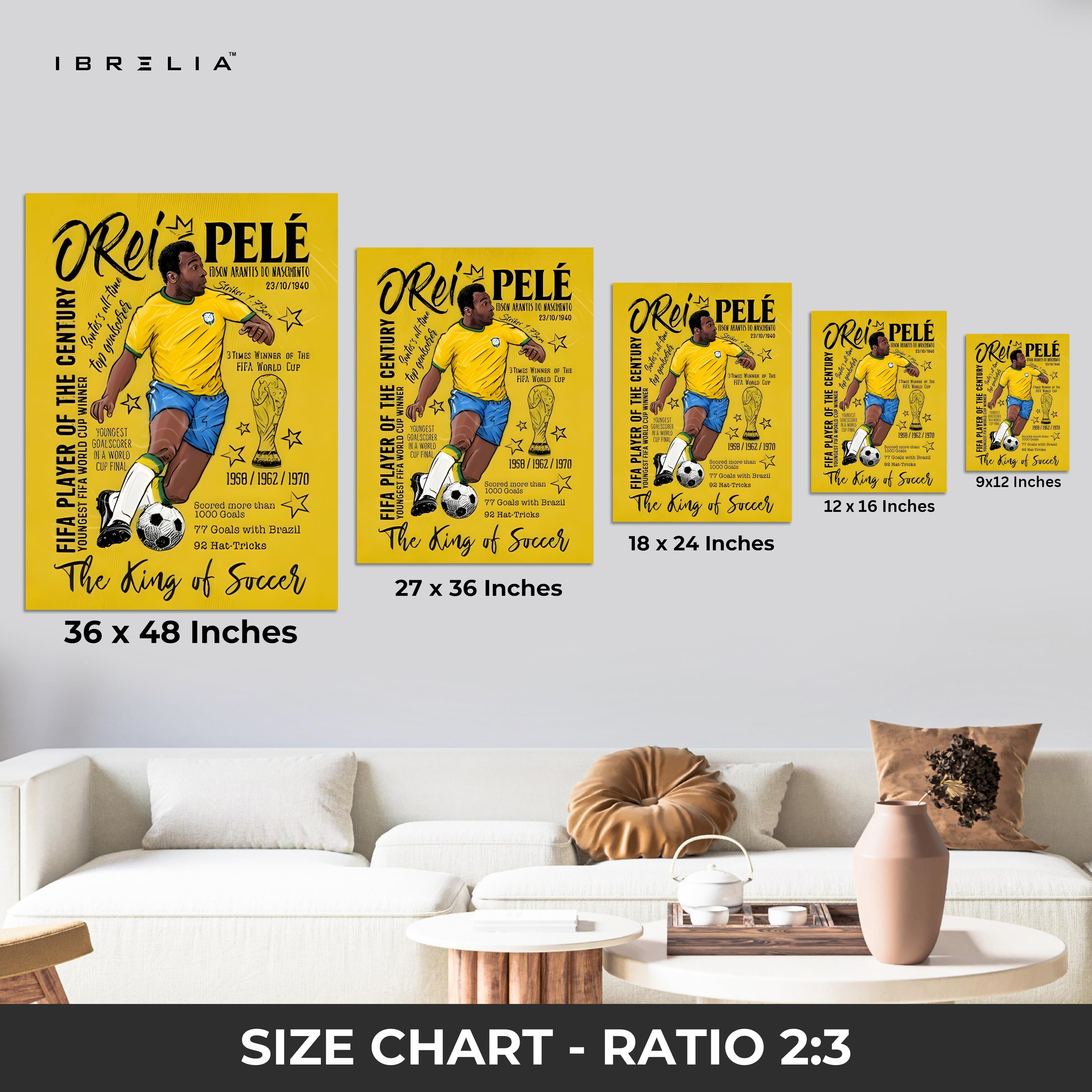 Pelé Wall Art – The King of Soccer Edition | IBRELIA™ IBRELIA
