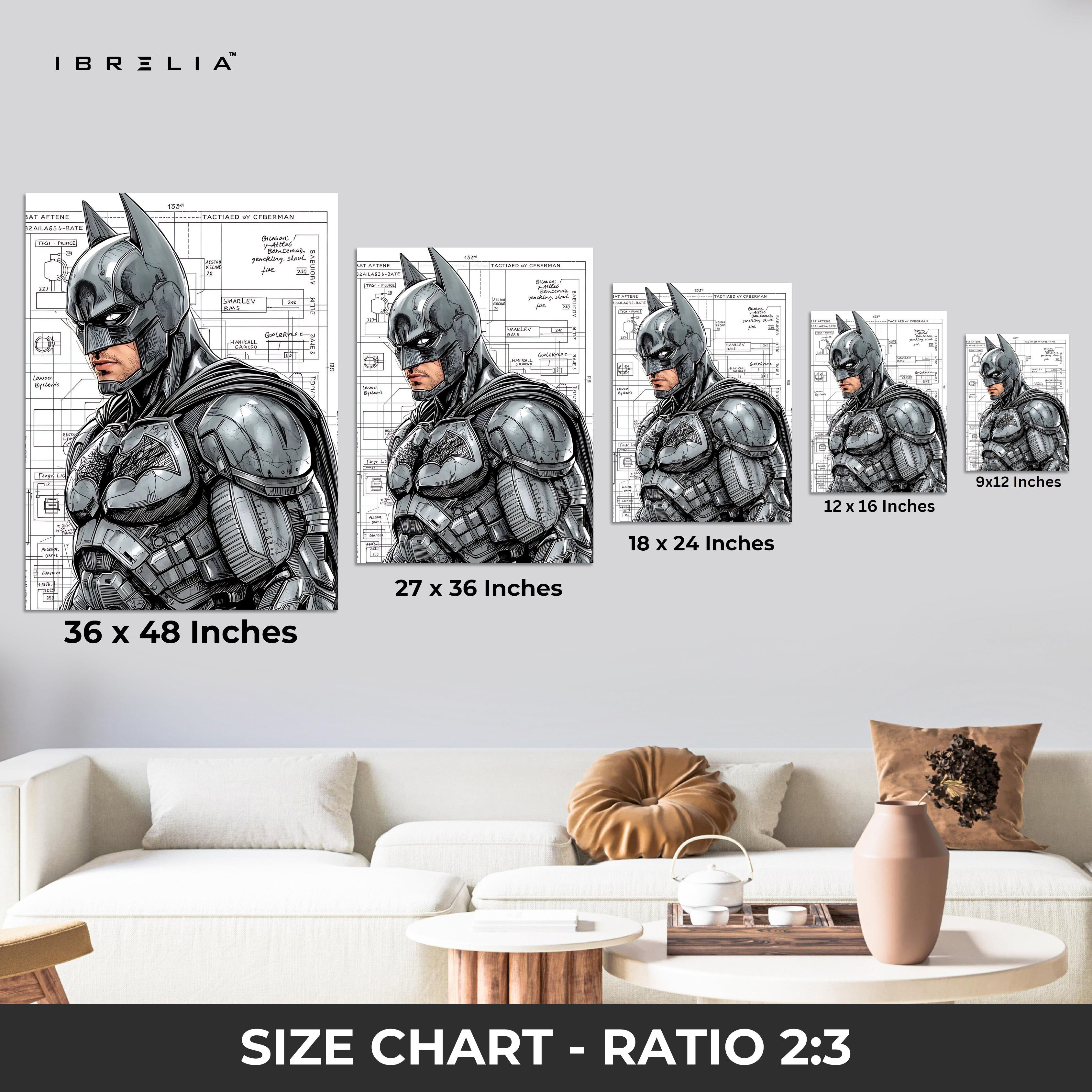Blueprint Batman 4K Ultra HD Wall Art in Pakistan | IBRELIA™