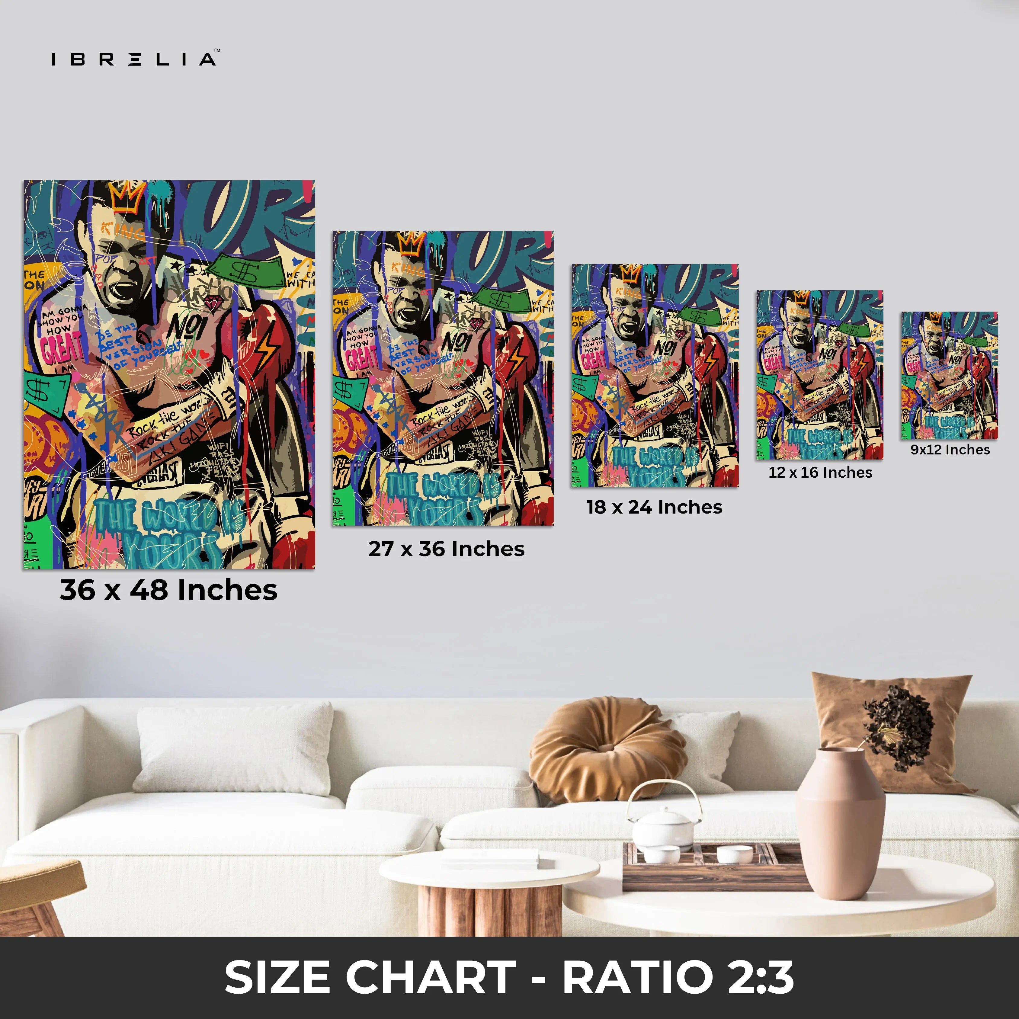 Muhammad Ali “The Greatest” Graffiti 4K Wall Art in Pakistan | IBRELIA™ IBRELIA
