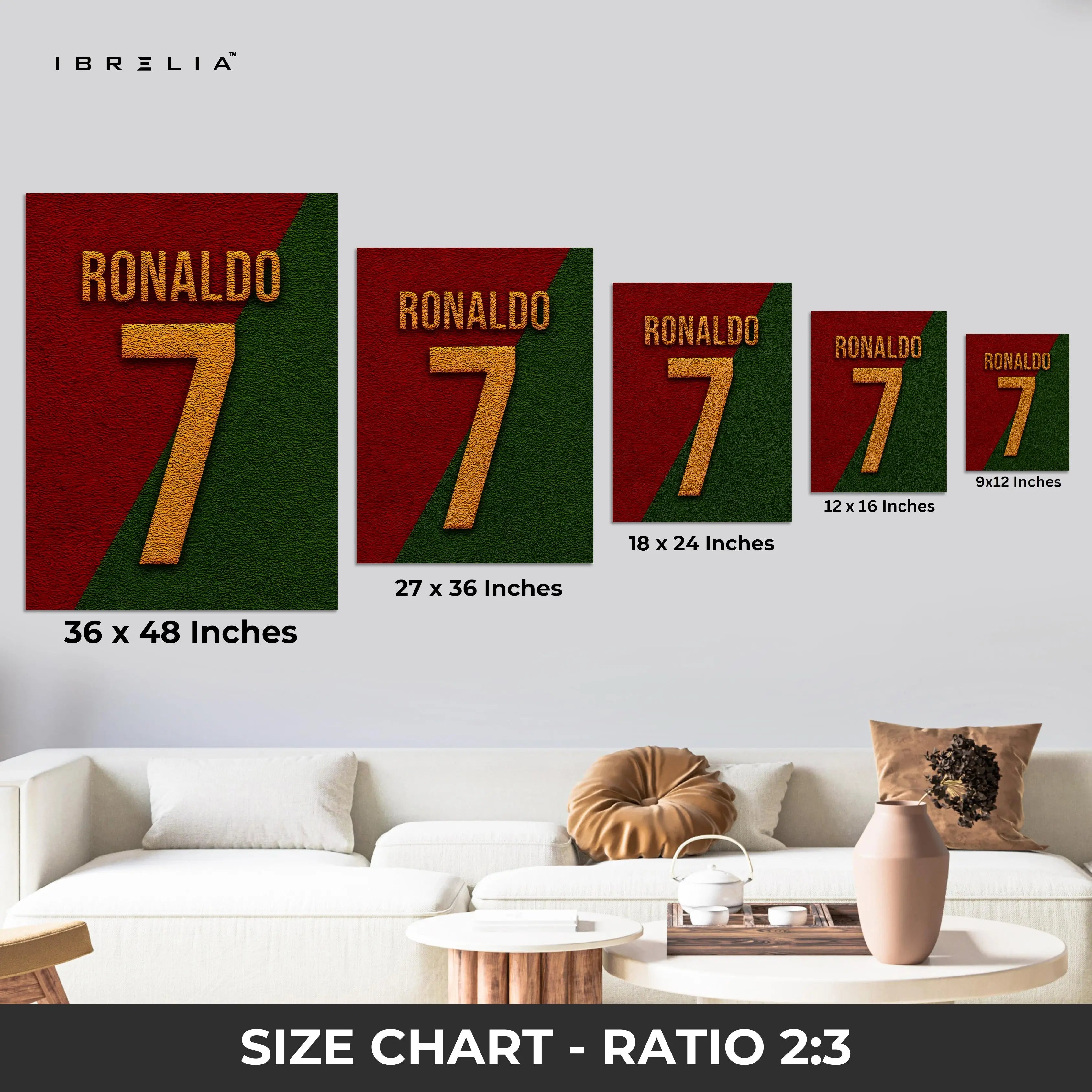 Cristiano Ronaldo No.7 Wall Art – Portugal Edition | IBRELIA™ IBRELIA