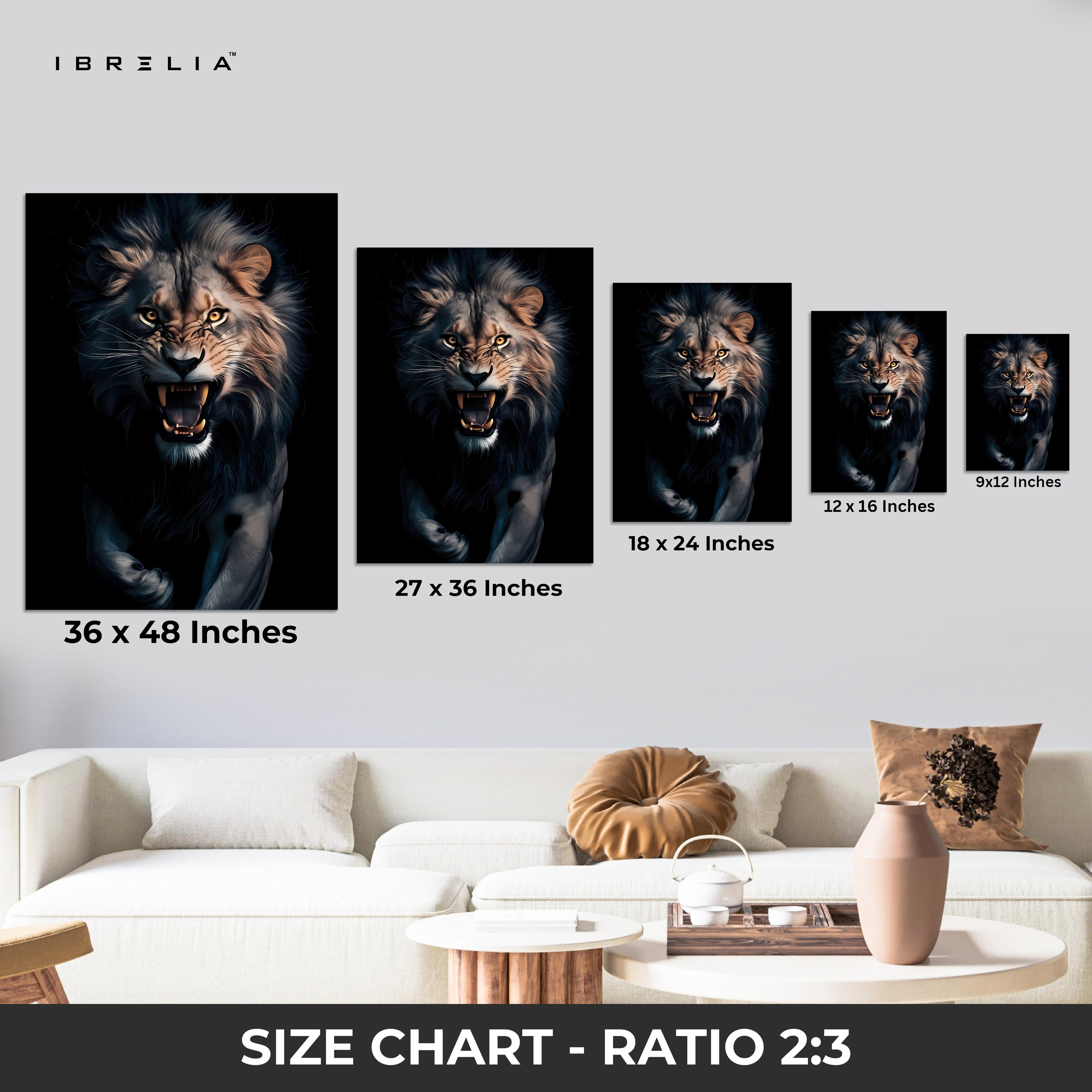 Roaring Lion 4K Ultra HD Wall Art in Pakistan | IBRELIA™