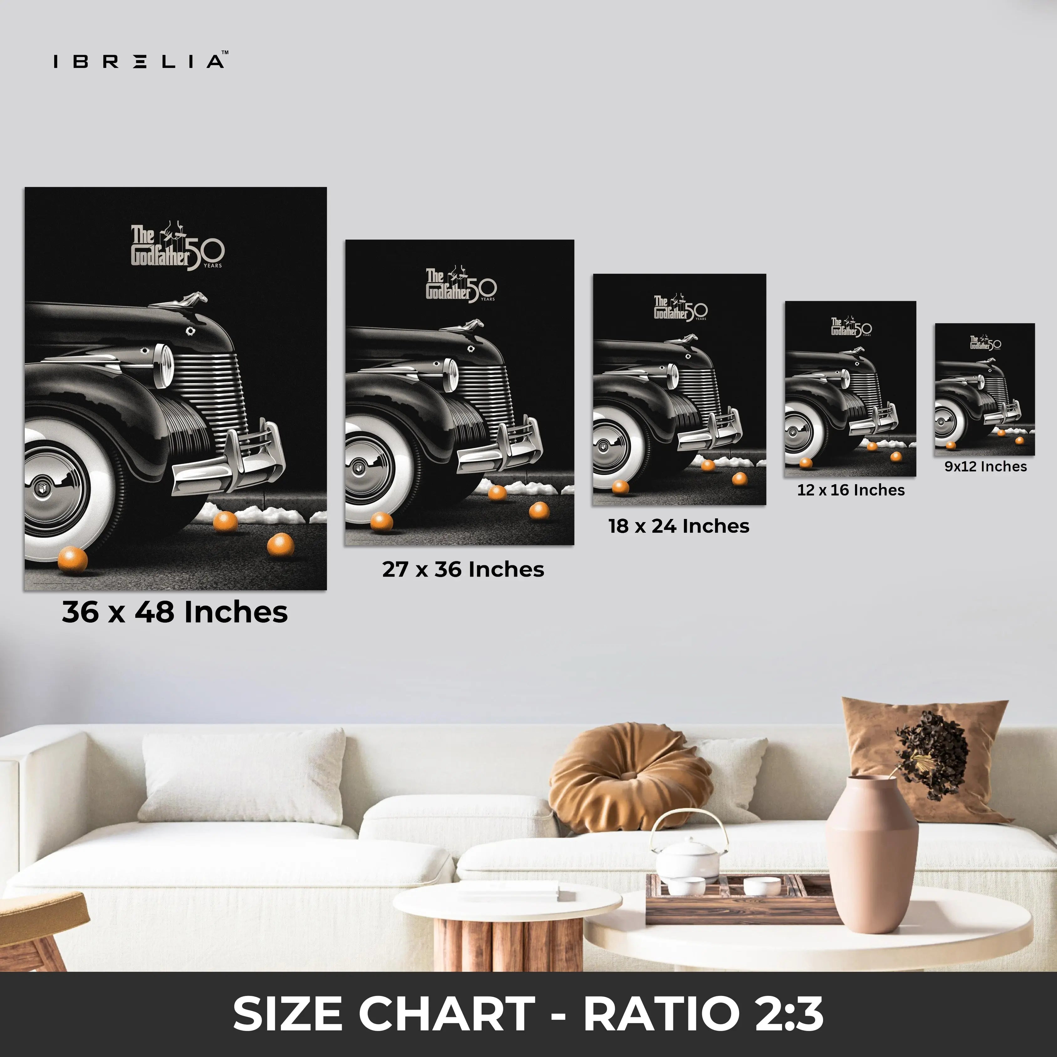 The Godfather 50th Anniversary – Classic Car Edition 4K Ultra Wrap Frame Wall Art in Pakistan | IBRELIA™ IBRELIA