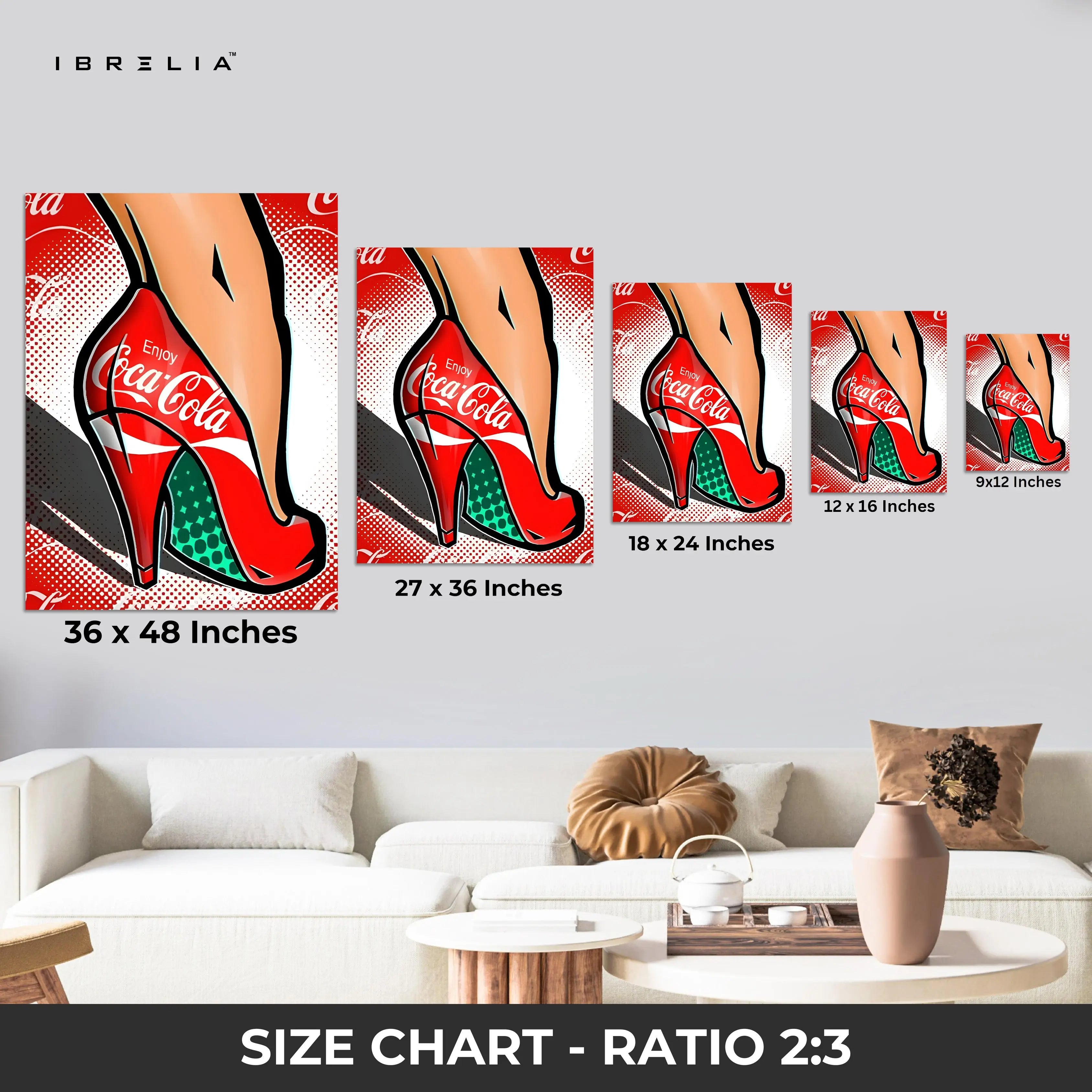 Coca-Cola Pop Art Heels Wall Frame | 4K Ultra Wrap Frame Wall Art in Pakistan | IBRELIA™ IBRELIA