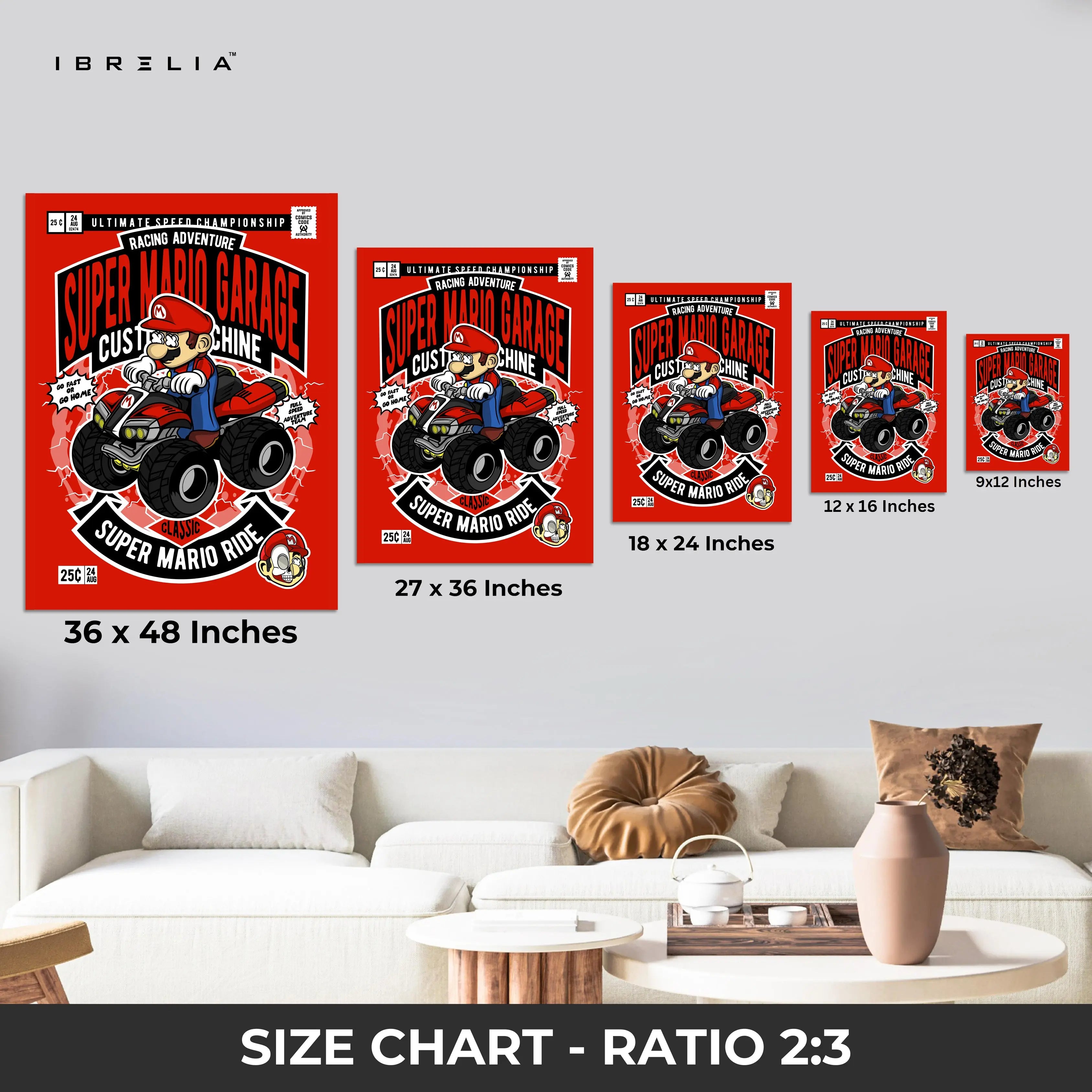 Super Mario Garage Pop Art Edition – 4K Ultra Wrap Frame Wall Art in Pakistan | IBRELIA™ IBRELIA