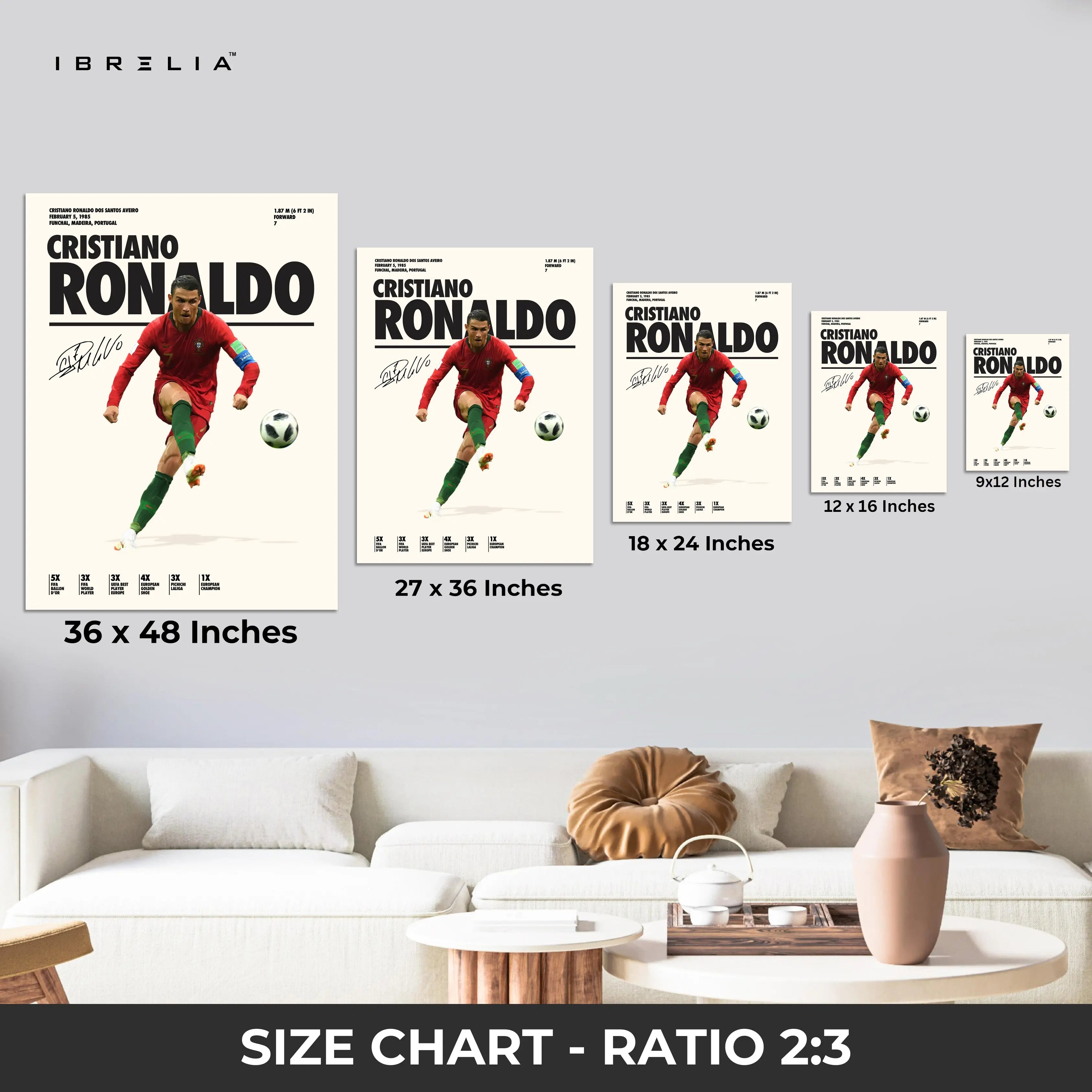 Cristiano Ronaldo Portugal Kick Pose – 4K Ultra Wrap Frame Wall Art in Pakistan | IBRELIA™ IBRELIA