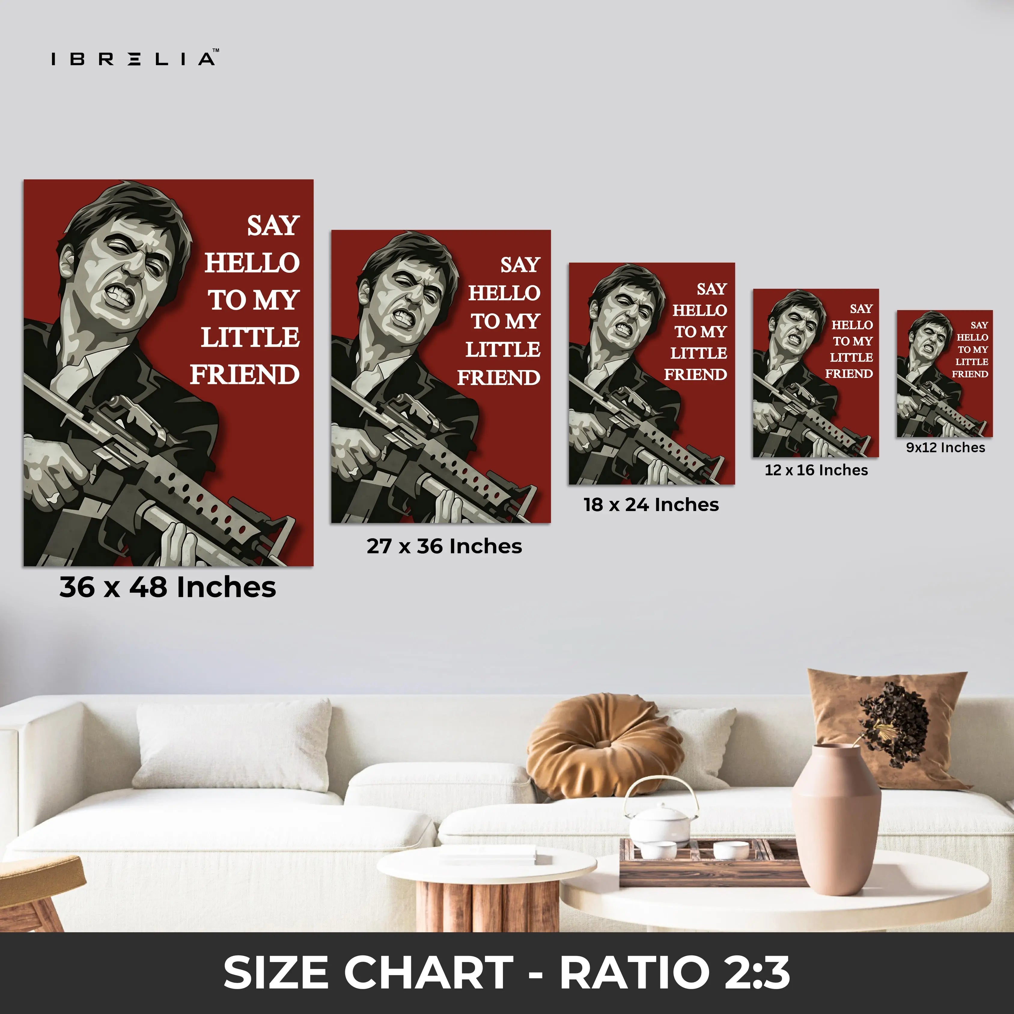 Scarface “Say Hello To My Little Friend” 4K Ultra Wrap Frame Wall Art in Pakistan | IBRELIA™ IBRELIA