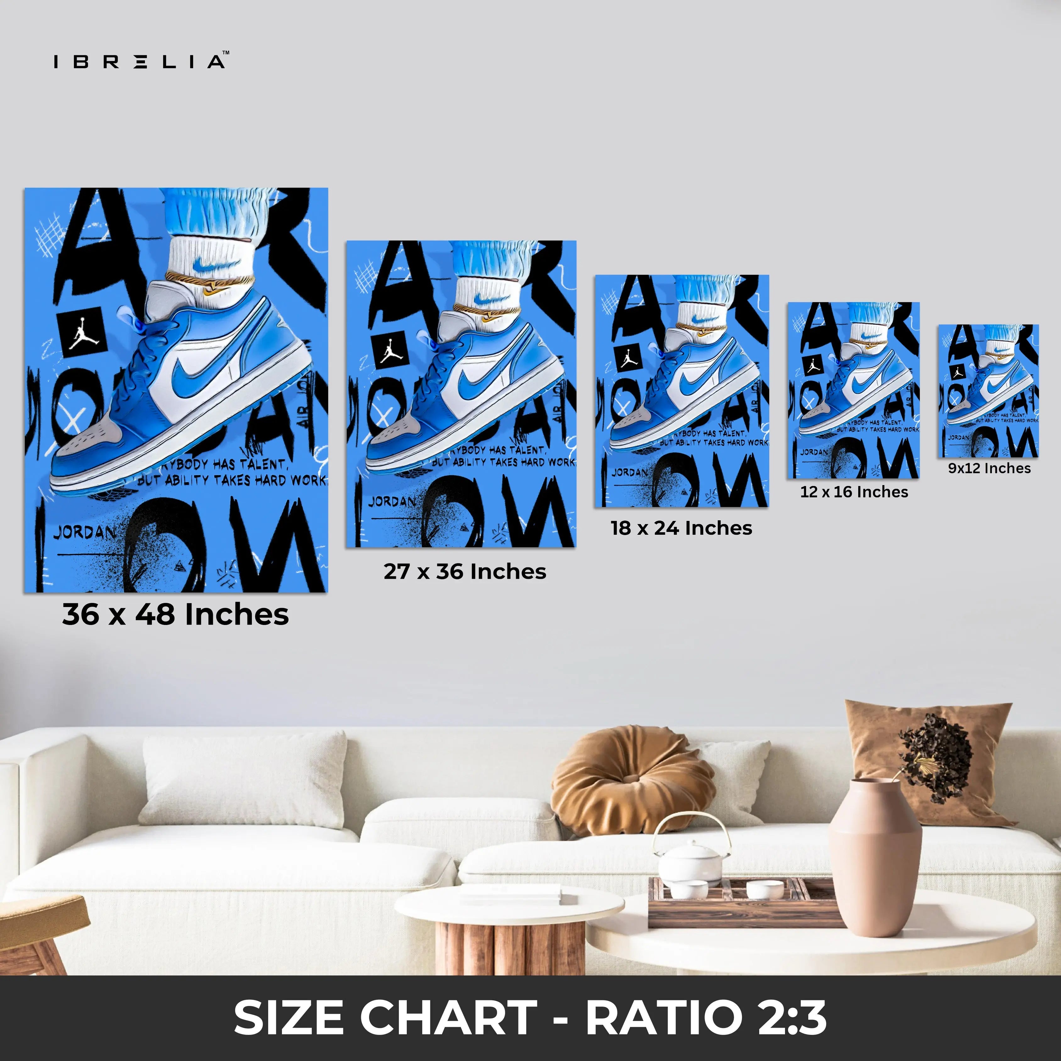 Air Jordan Blue Edition – 4K Ultra Wrap Frame Wall Art in Pakistan | IBRELIA™ IBRELIA