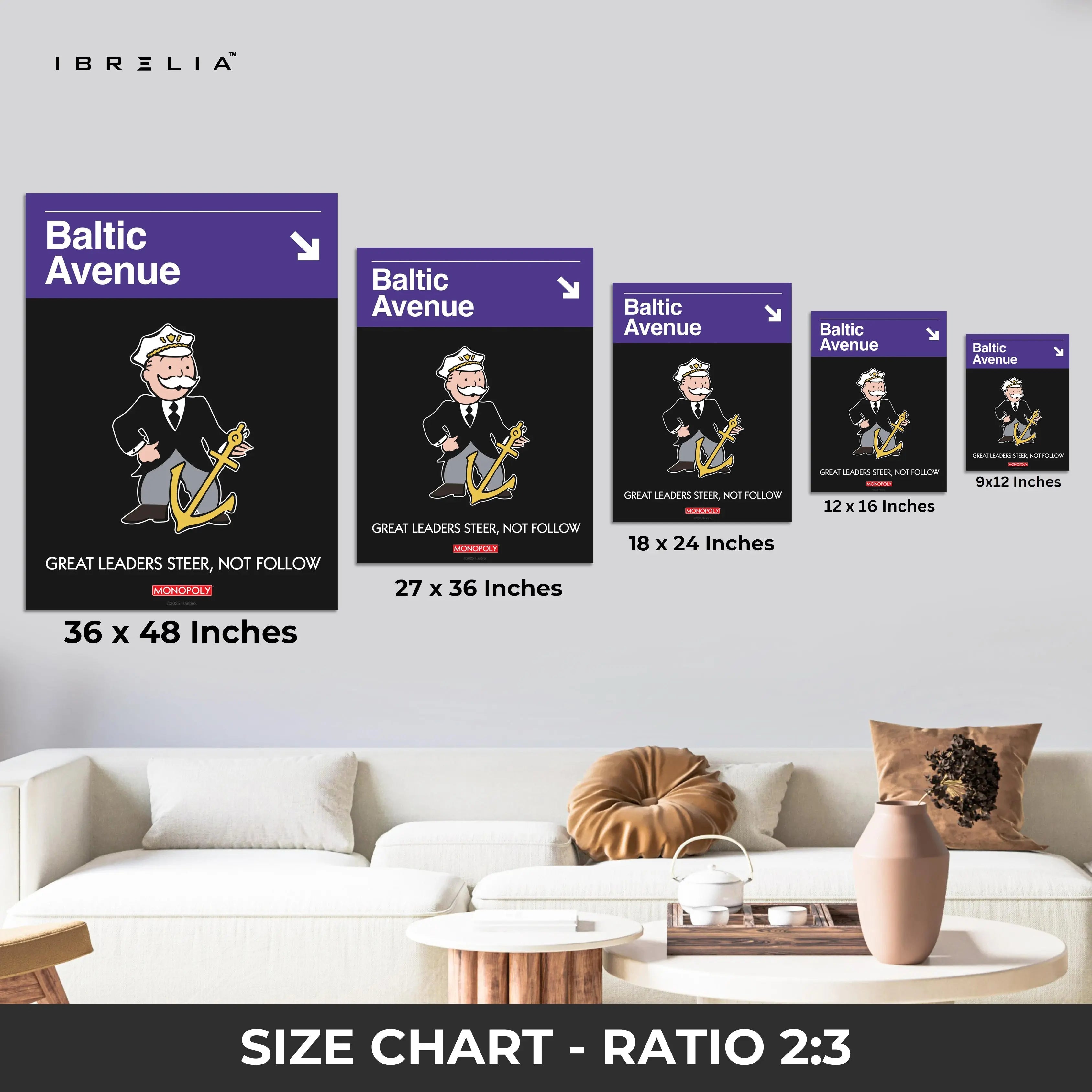 Monopoly “Baltic Avenue” Wall Art – Great Leaders Steer, Not Follow | IBRELIA™ IBRELIA