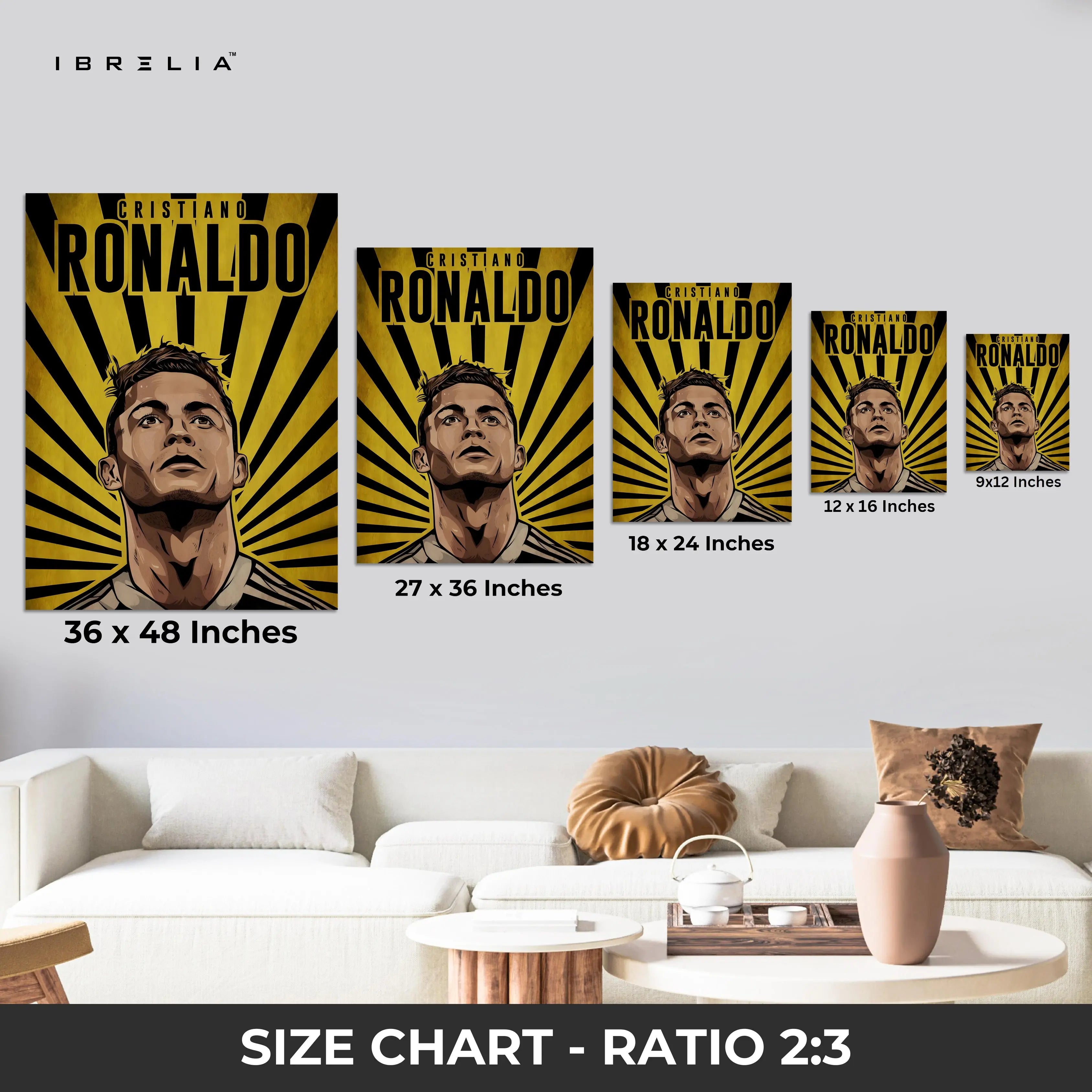 Cristiano Ronaldo Wall Art – Yellow Power Edition | IBRELIA™ IBRELIA