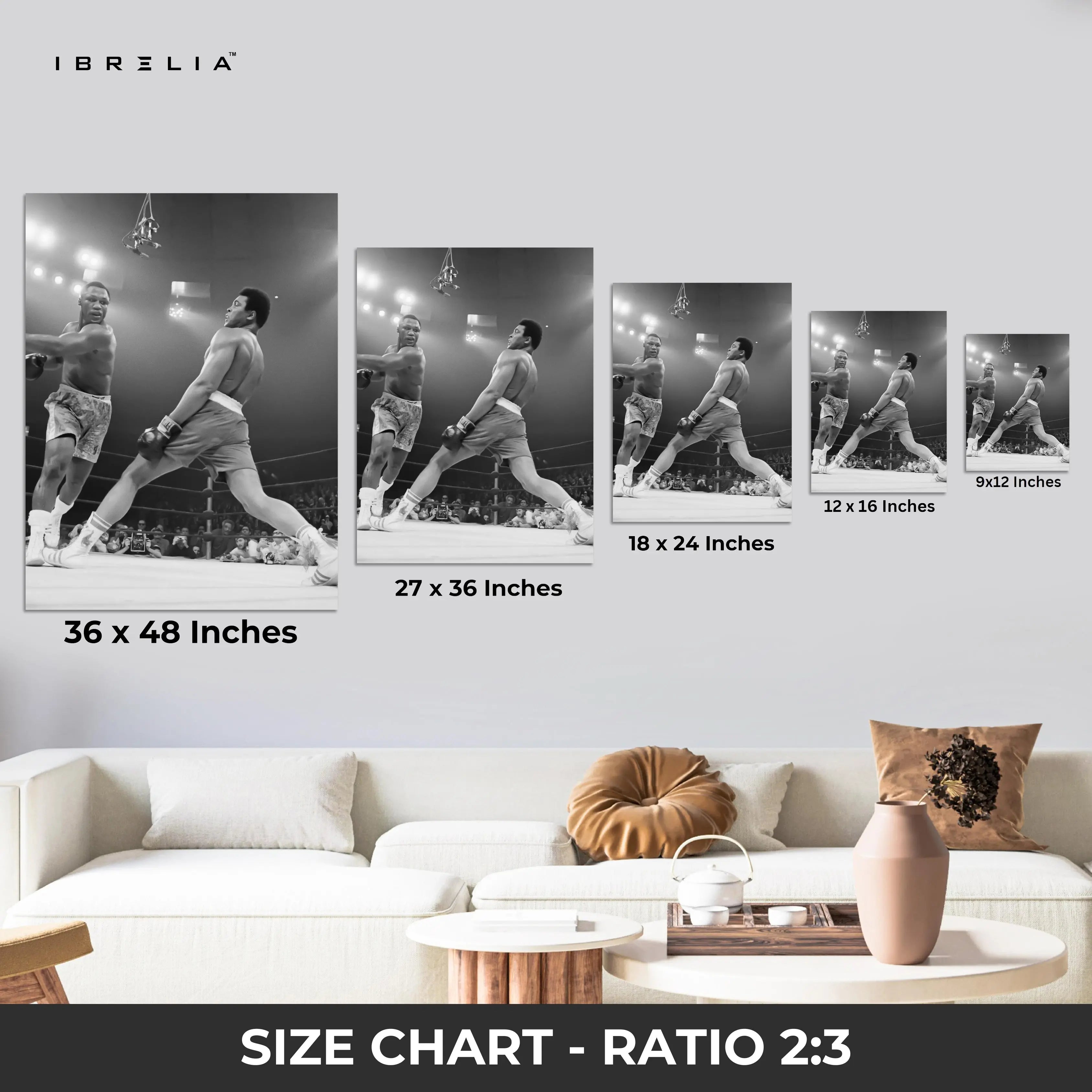 Muhammad Ali Knockout Punch – 4K Ultra Wrap Frame Wall Art in Pakistan | IBRELIA™ IBRELIA