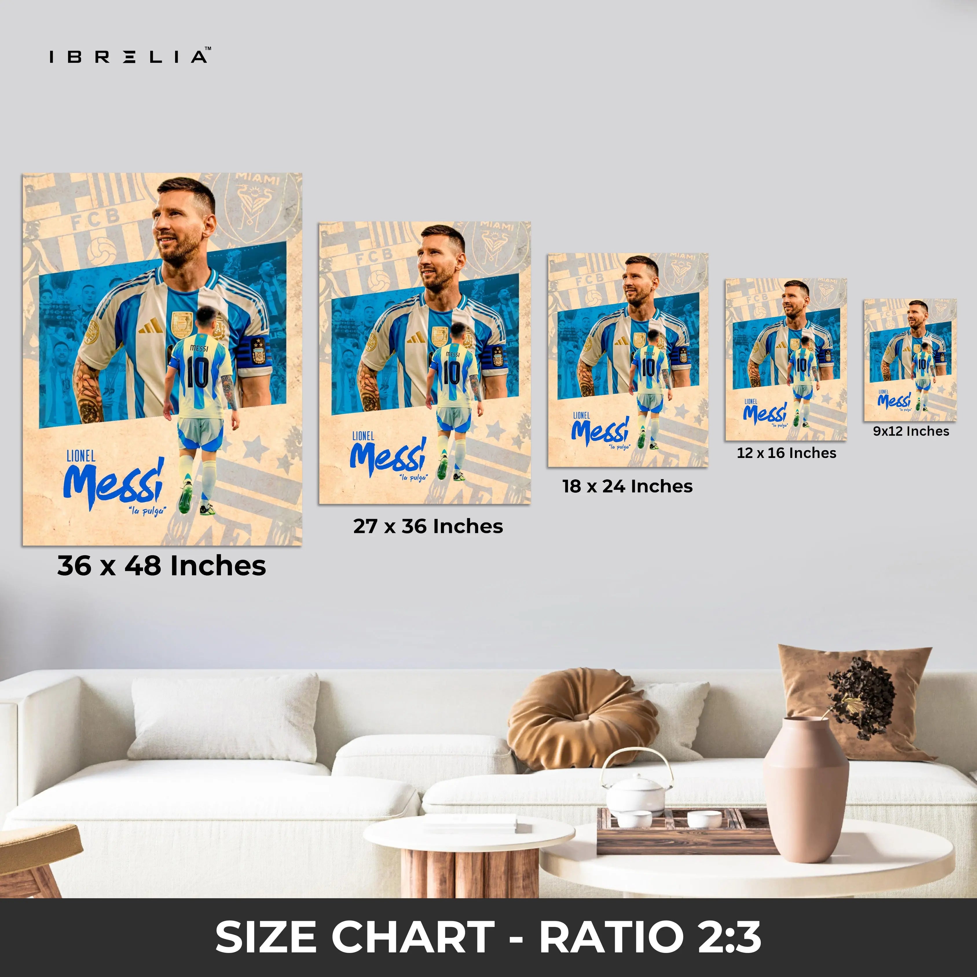 Lionel Messi “La Pulga” Wall Frame | 4K Ultra Wrap Frame Wall Art in Pakistan | IBRELIA™ IBRELIA