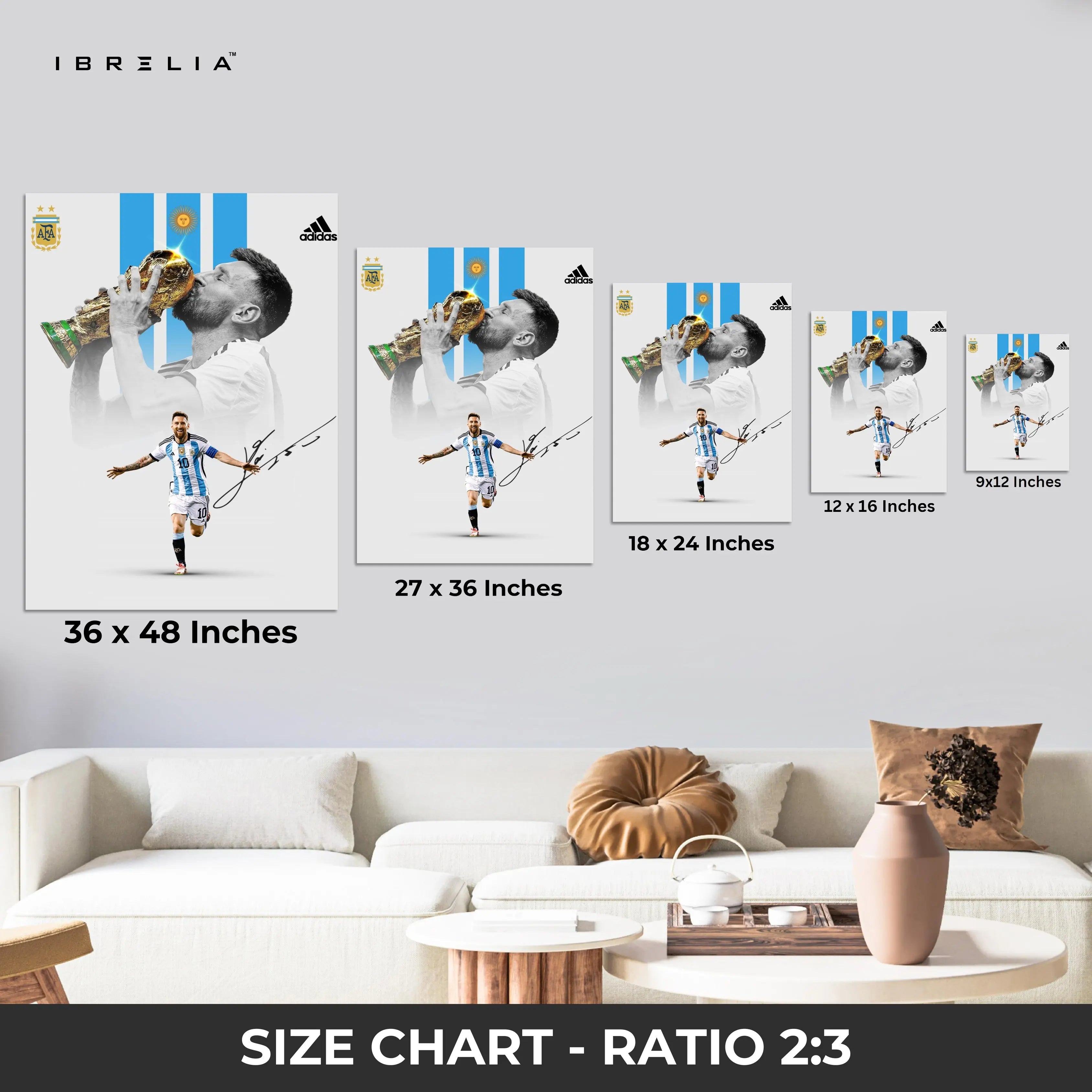 Lionel Messi World Cup Victory Wall Frame | 4K Ultra Wrap Frame Wall Art in Pakistan | IBRELIA™ IBRELIA