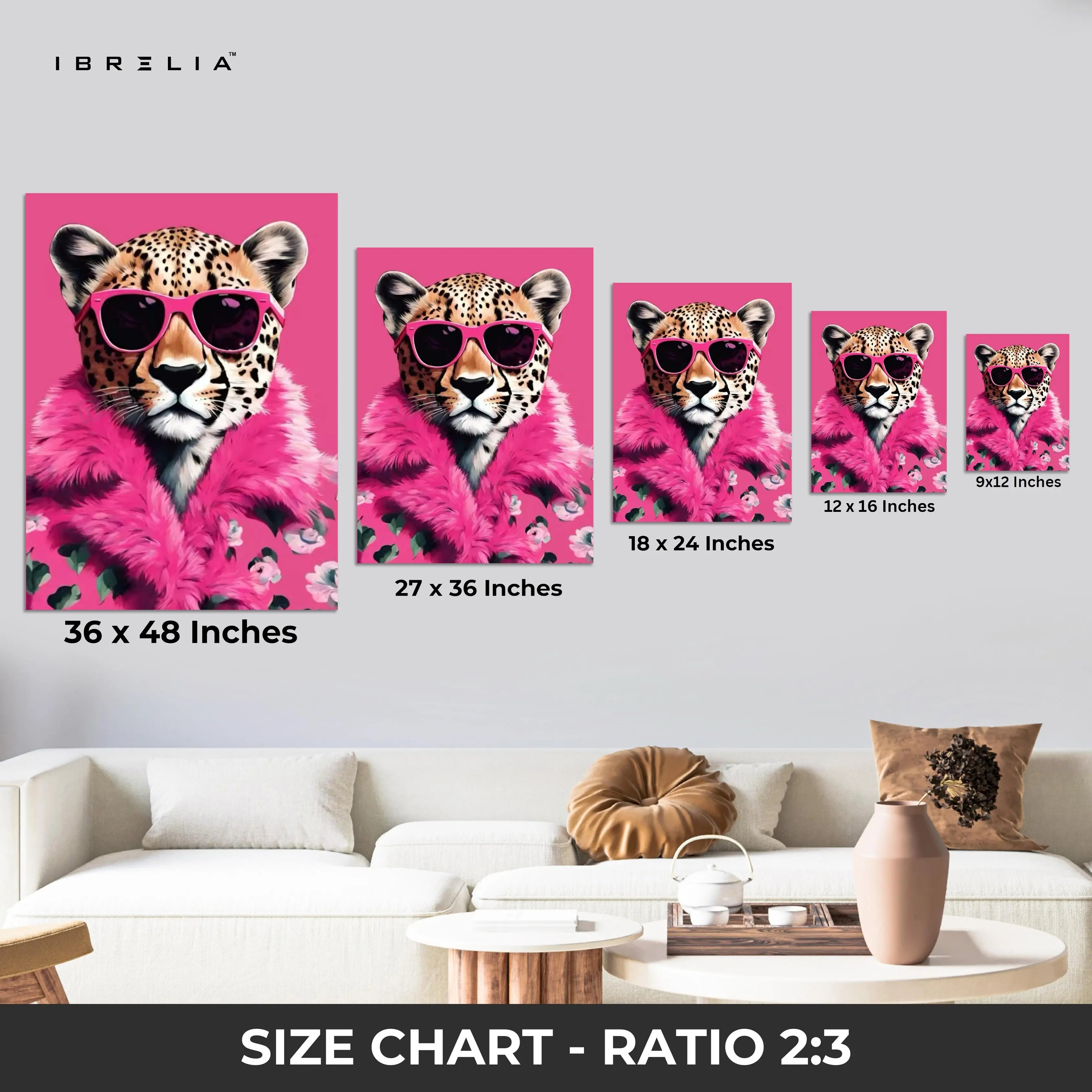 Fashion Cheetah Wall Frame | 4K Ultra Wrap Frame Wall Art in Pakistan | IBRELIA™ IBRELIA