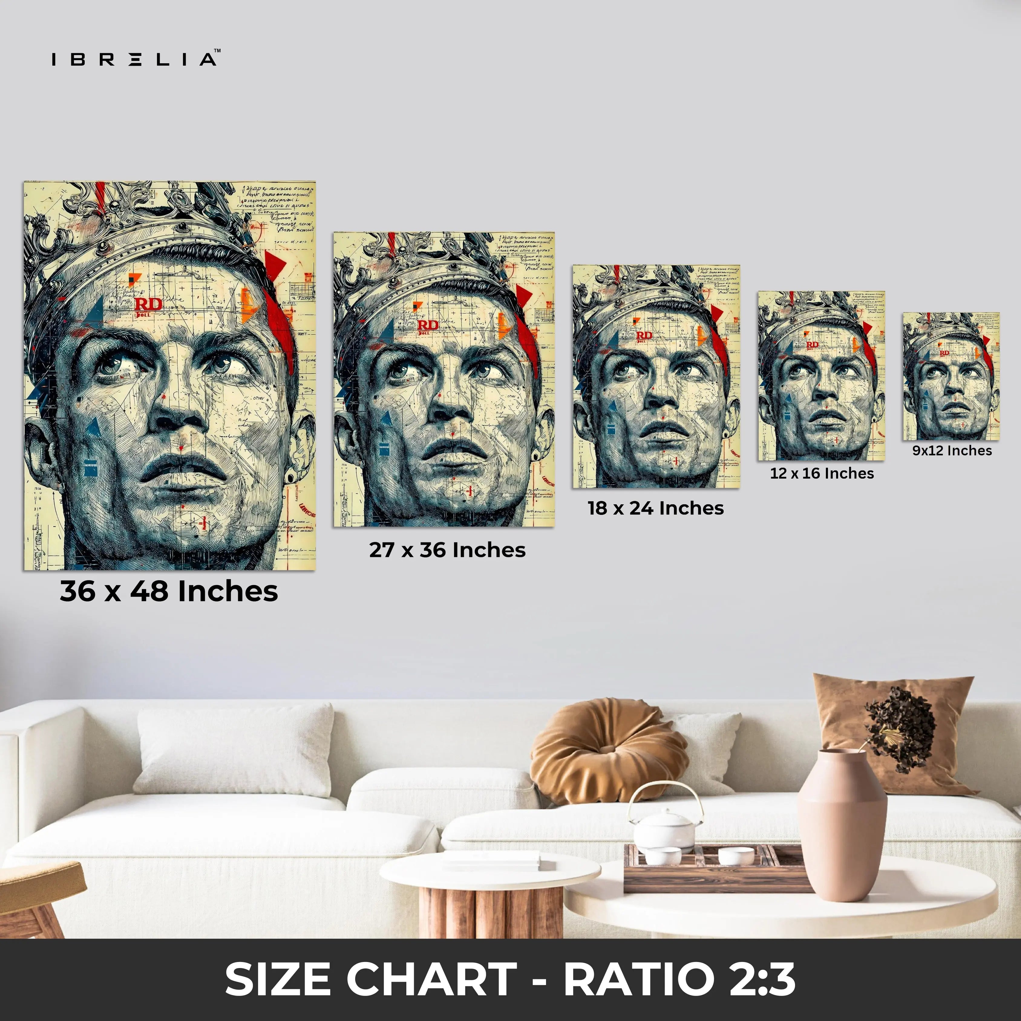Ronaldo Crown Wall Frame | 4K Ultra Wrap Frame Wall Art in Pakistan | IBRELIA™ IBRELIA