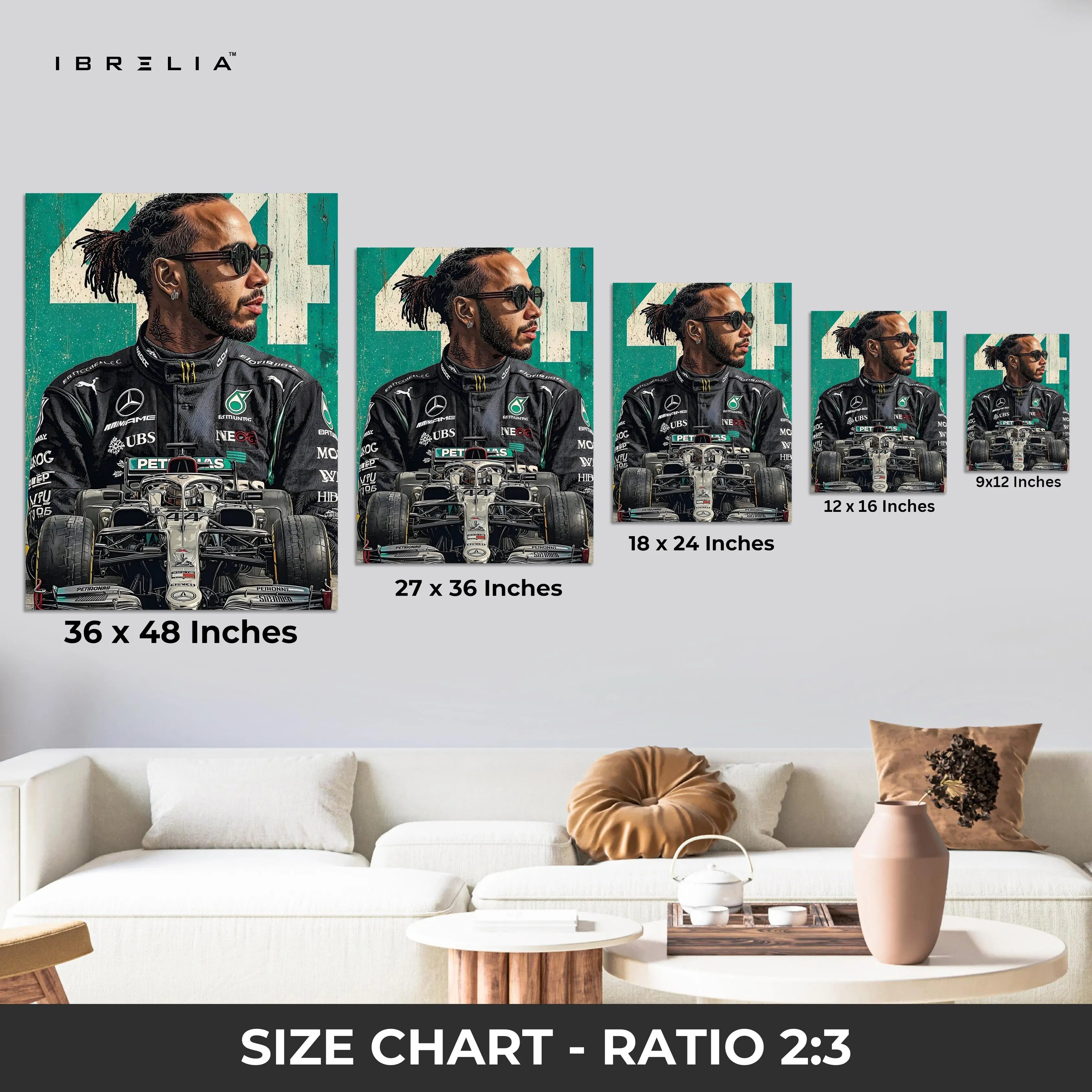 Formula 1 Racing Wall Frame | Lewis Hamilton Edition | 4K Ultra Wrap Frame Wall Art in Pakistan | IBRELIA™ IBRELIA