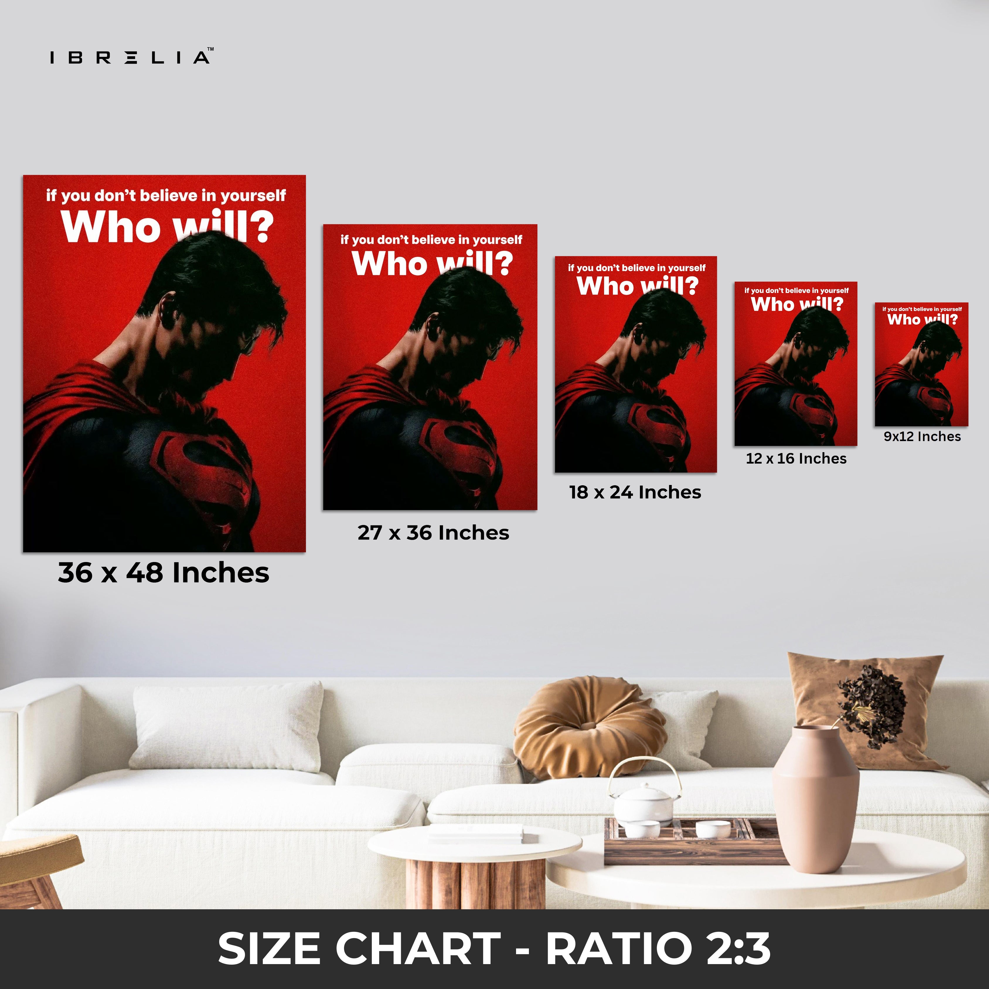 Superman “Believe in Yourself” Motivational Wall Frame | 4K Ultra Wrap Frame Wall Art in Pakistan | IBRELIA™