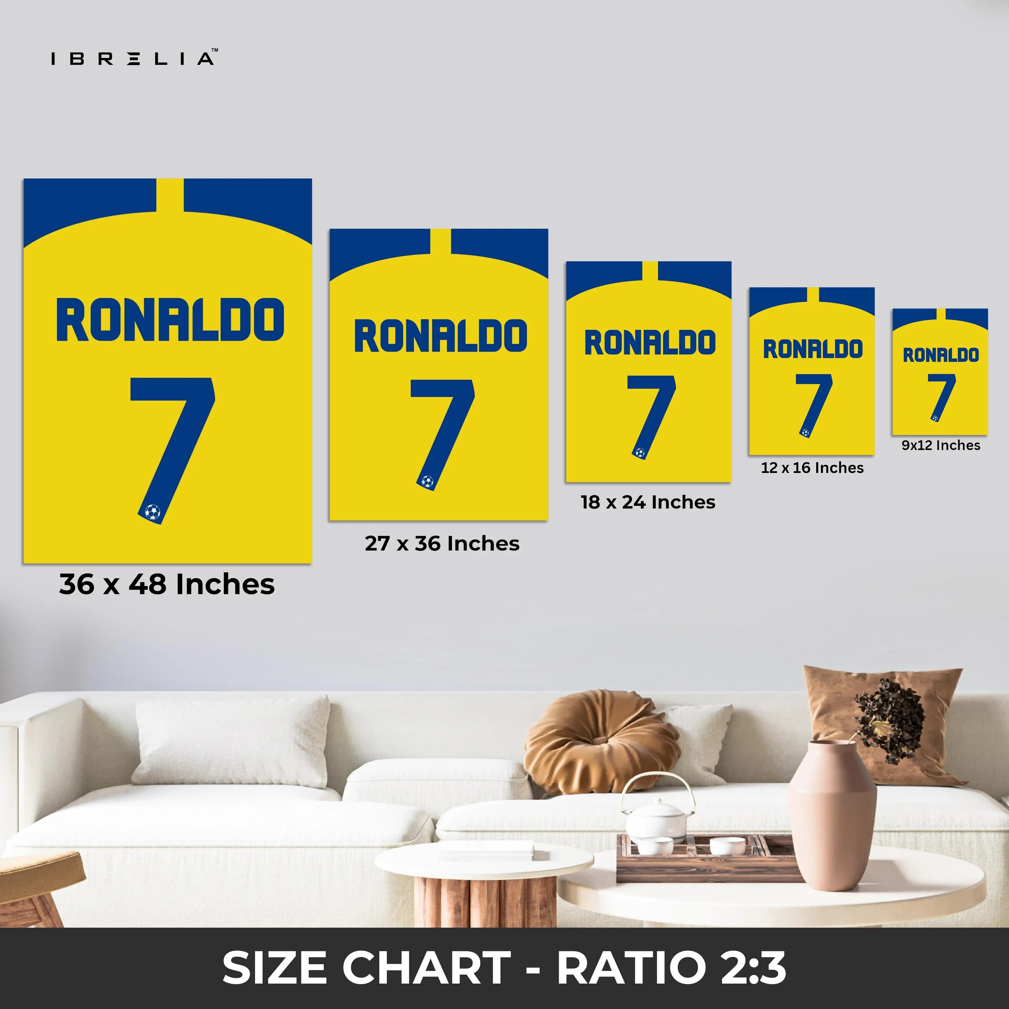 Cristiano Ronaldo No. 7 Wall Frame | 4K Ultra Wrap Frame Wall Art in Pakistan | IBRELIA™ IBRELIA