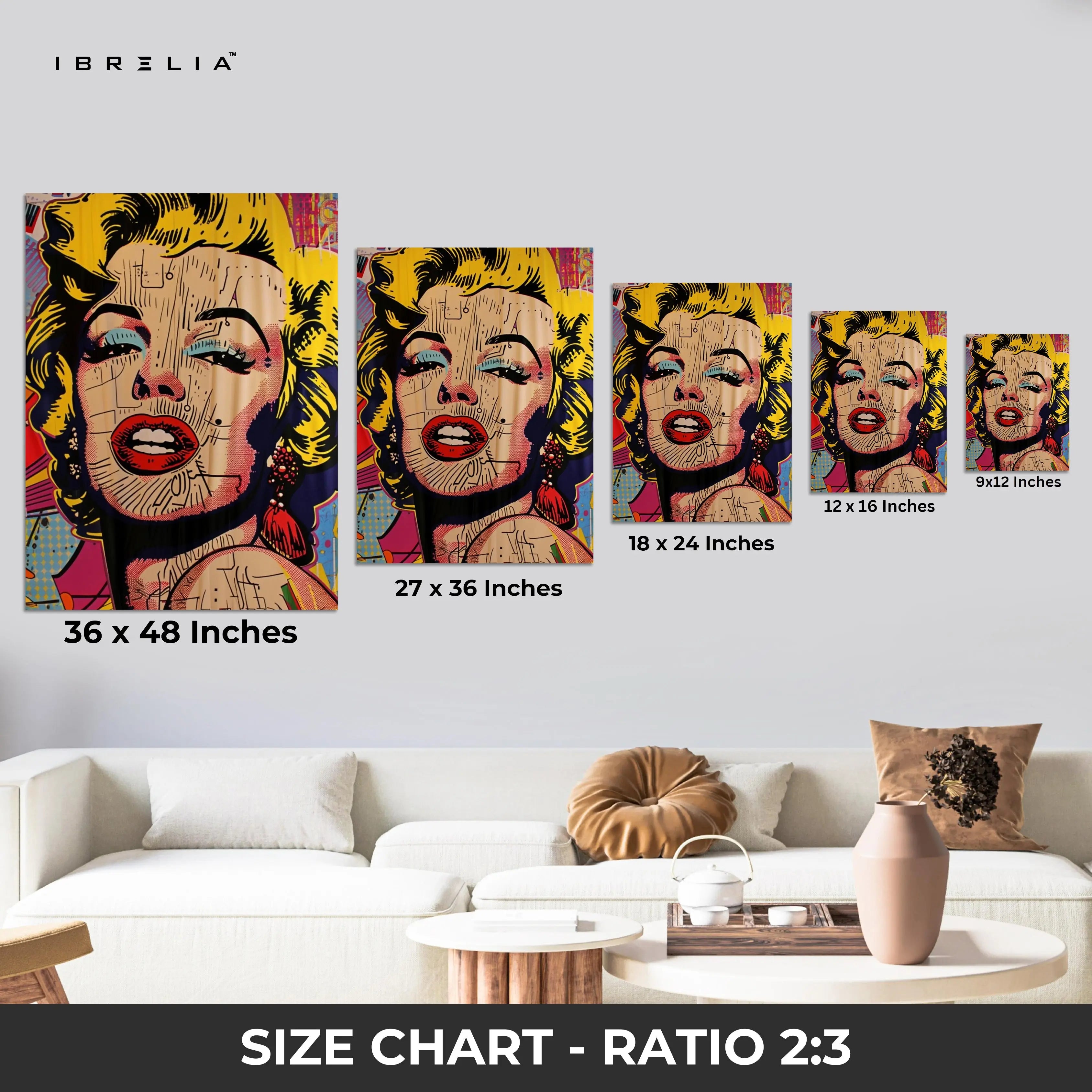 Marilyn Monroe Pop Art Wall Frame | 4K Ultra Wrap Frame Wall Art in Pakistan | IBRELIA™ IBRELIA