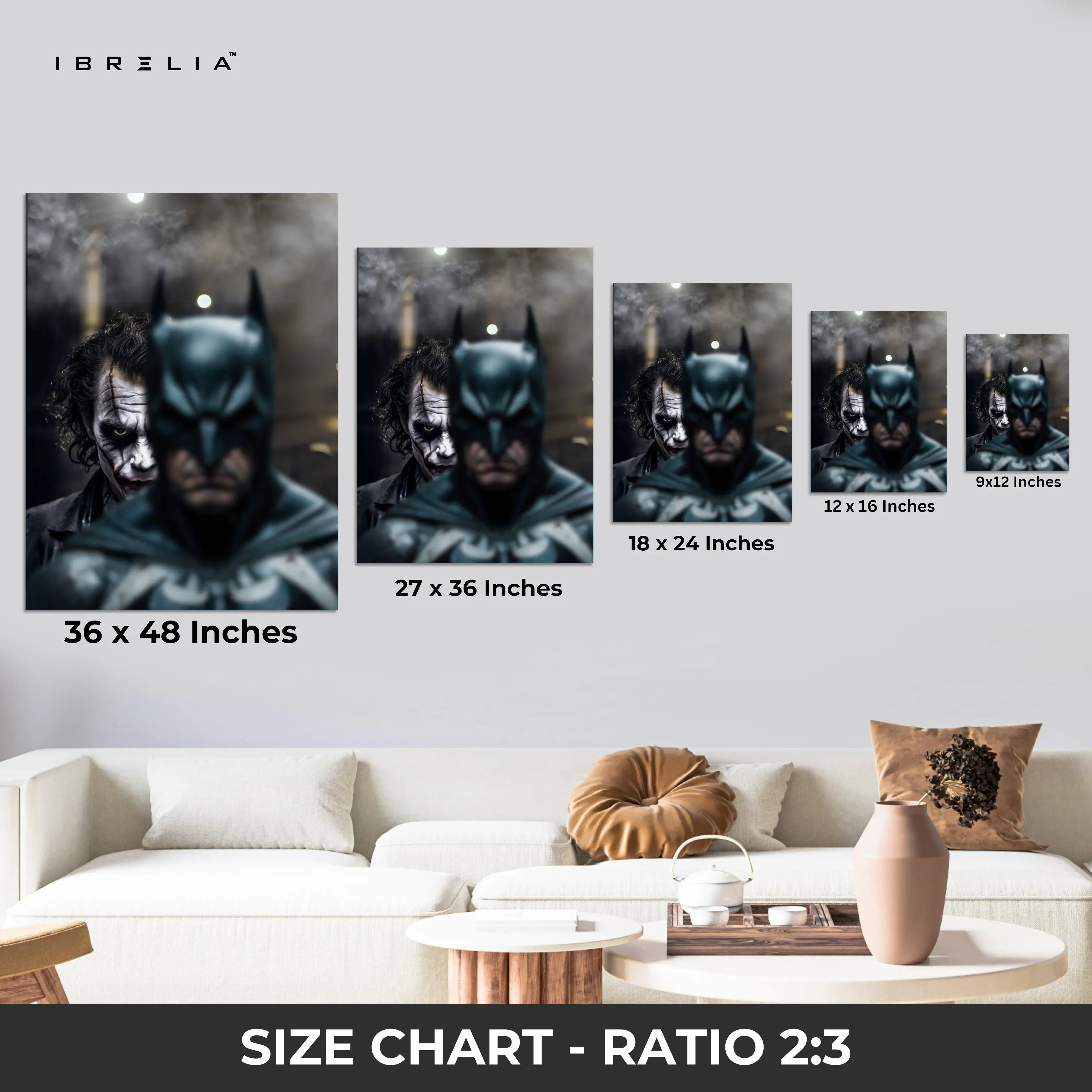 Batman vs Joker Wall Frame | 4K Ultra Wrap Frame Wall Art in Pakistan | IBRELIA™ IBRELIA