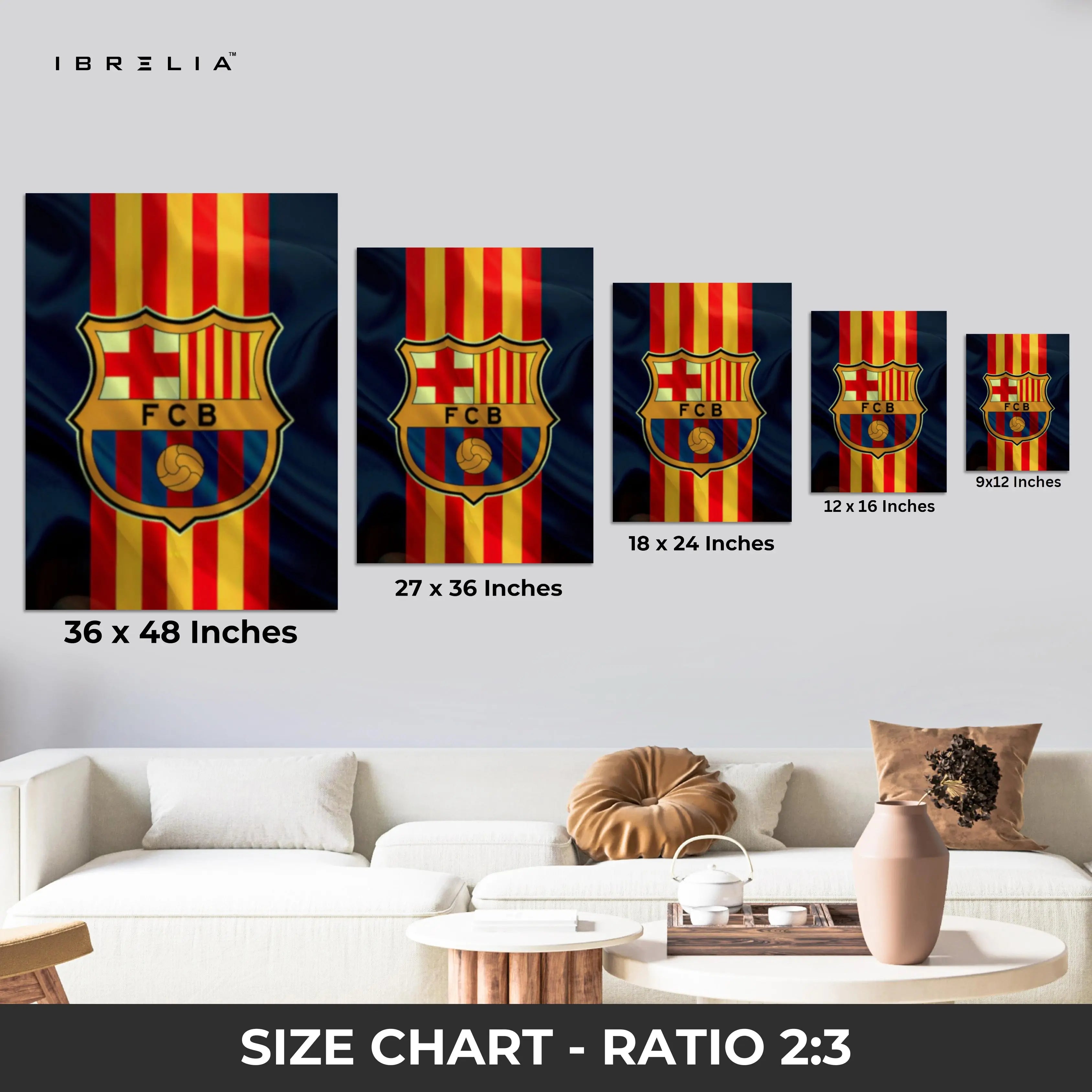 FC Barcelona Crest Wall Frame | 4K Ultra Wrap Frame Wall Art in Pakistan | IBRELIA™ IBRELIA