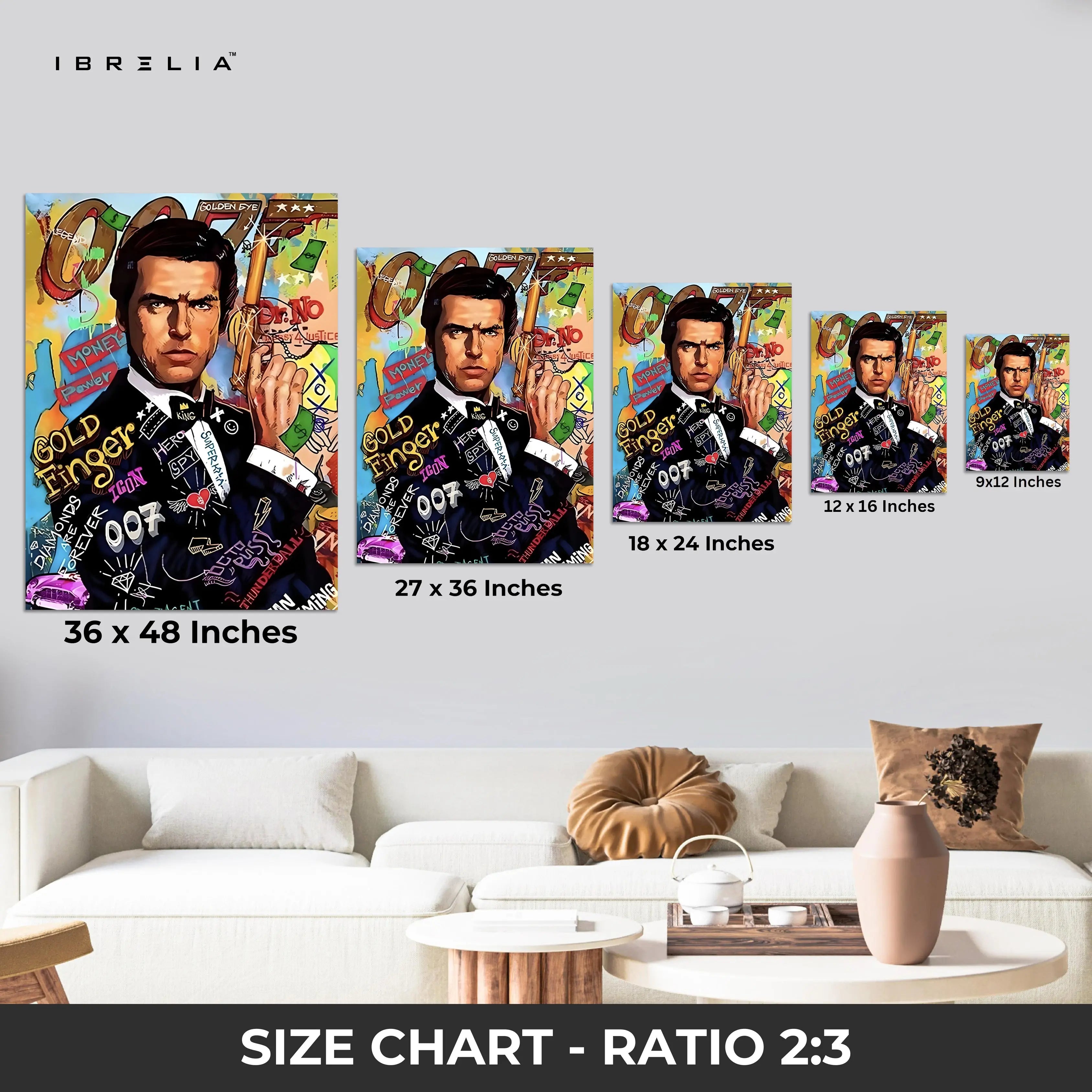 James Bond “007 Graffiti Edition” Wall Frame | 4K Ultra Wrap Frame Wall Art in Pakistan | IBRELIA™ IBRELIA