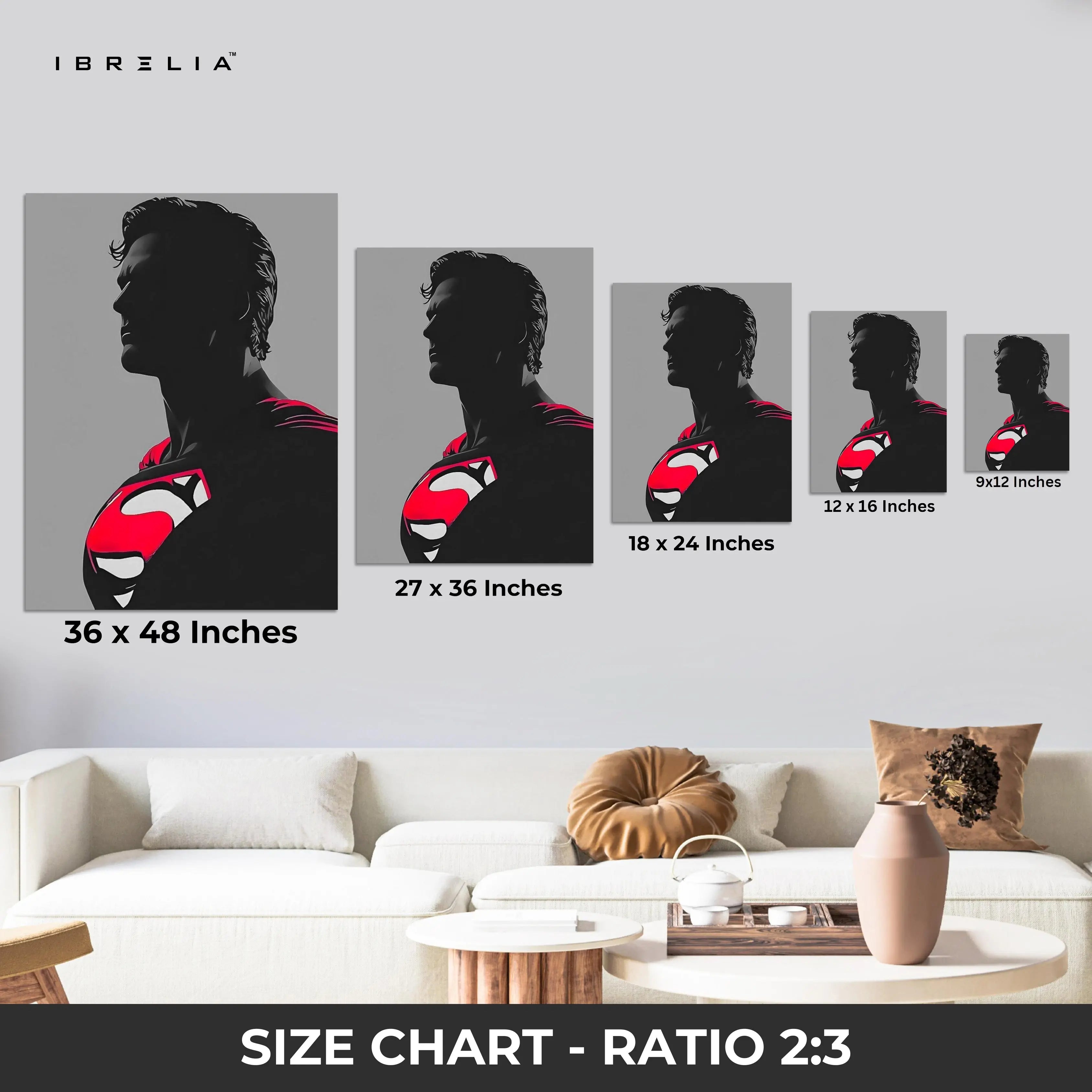 Superman Silhouette Wall Frame | 4K Ultra Wrap Frame Wall Art in Pakistan | IBRELIA™ IBRELIA