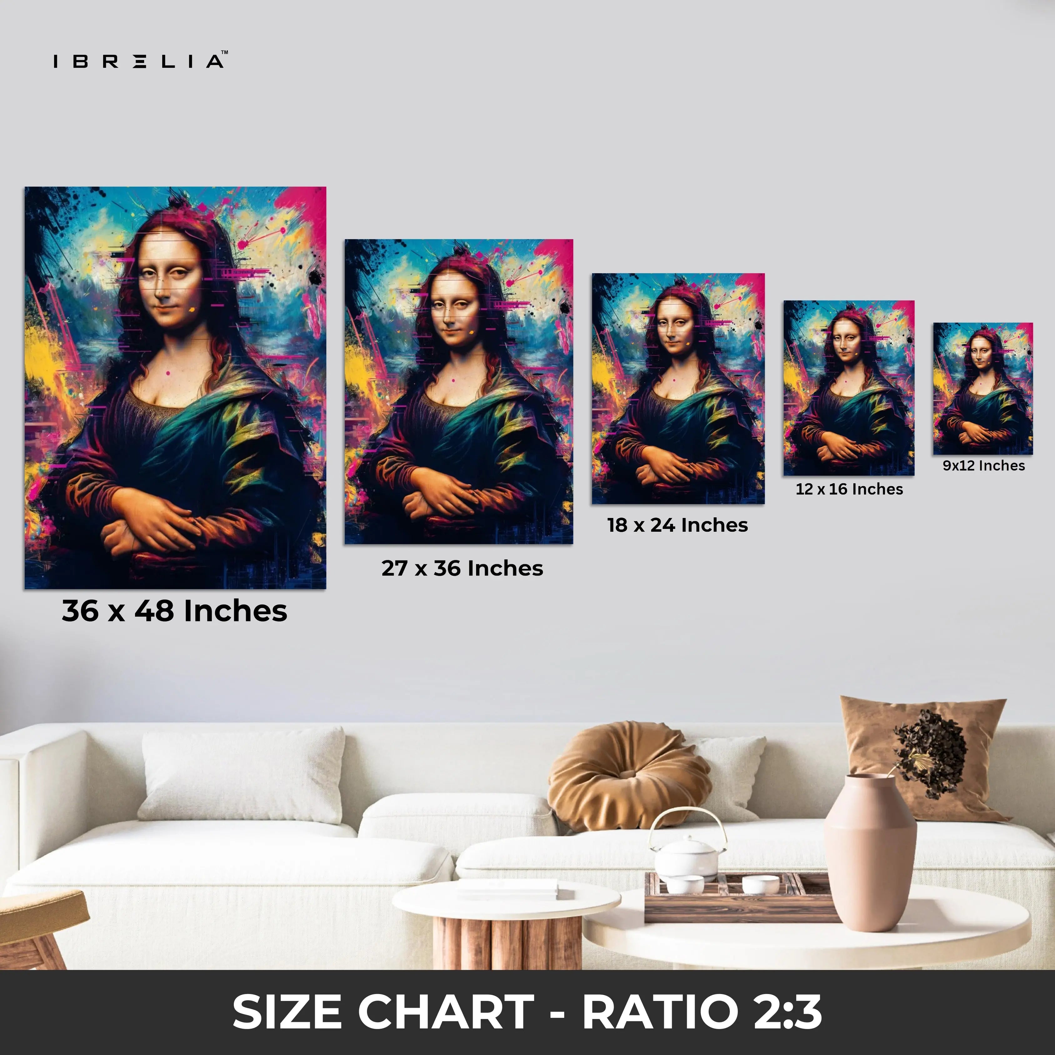 Mona Lisa Graffiti Splash Wall Frame | 4K Ultra Wrap Frame Wall Art in Pakistan | IBRELIA™ IBRELIA