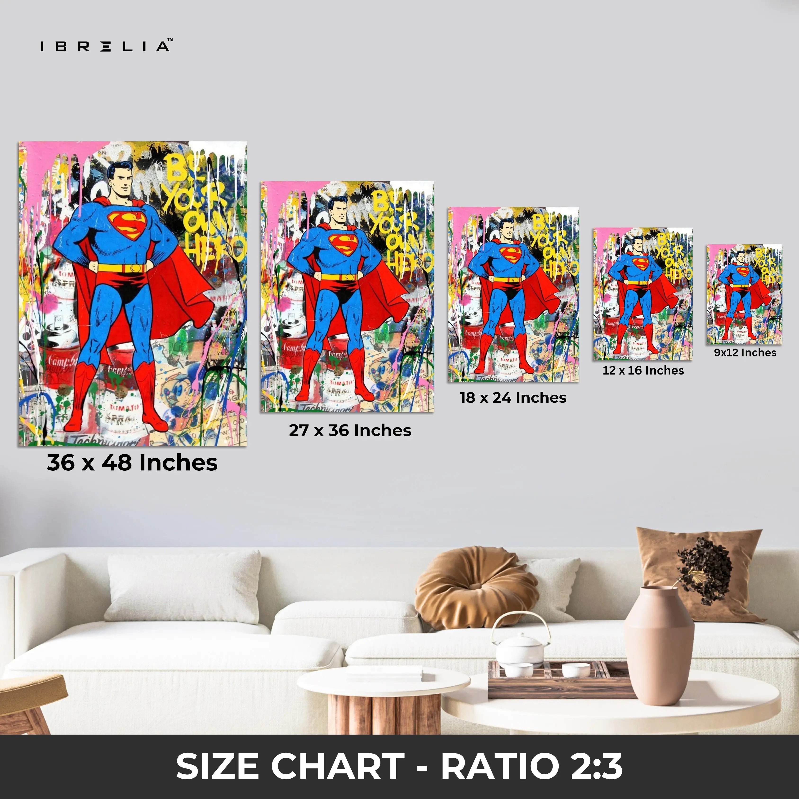 Superman “Be Your Own Hero” Wall Frame | 4K Ultra Wrap Frame Wall Art in Pakistan | IBRELIA™ IBRELIA