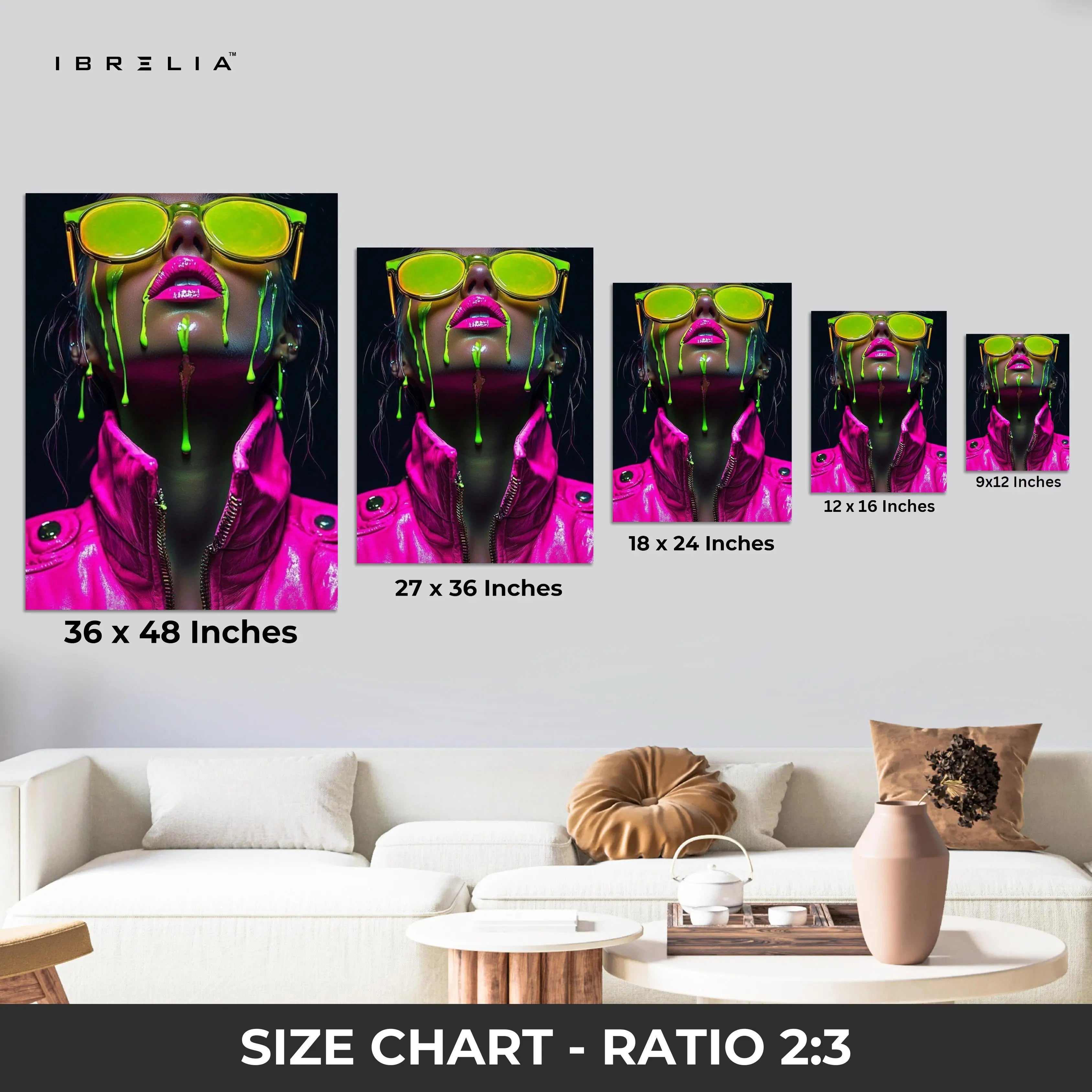 Neon Drip Girl Wall Frame | 4K Ultra Wrap Frame Wall Art in Pakistan | IBRELIA™ IBRELIA