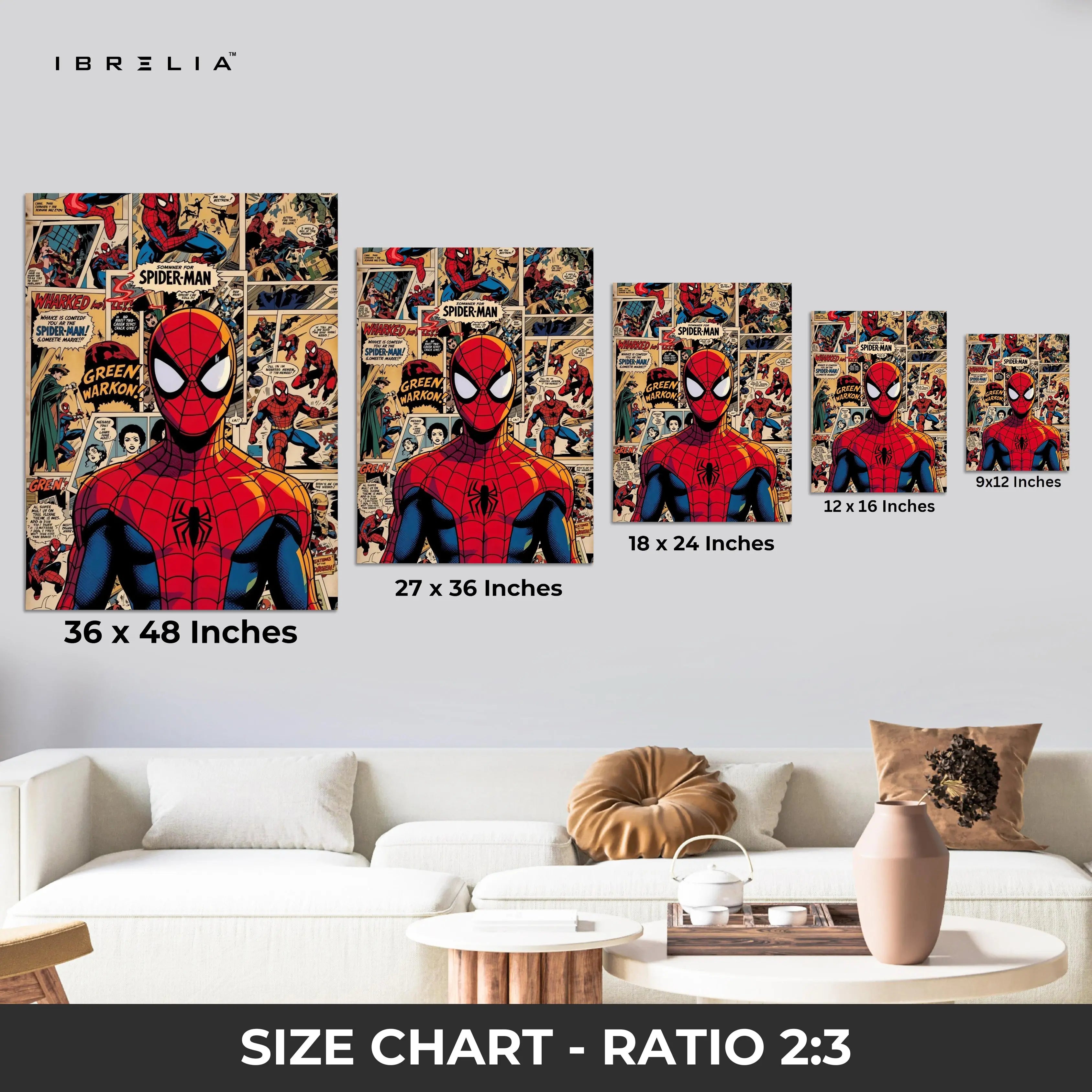 Spider-Man Classic Comic Wall Frame | 4K Ultra Wrap Frame Wall Art in Pakistan | IBRELIA™ IBRELIA