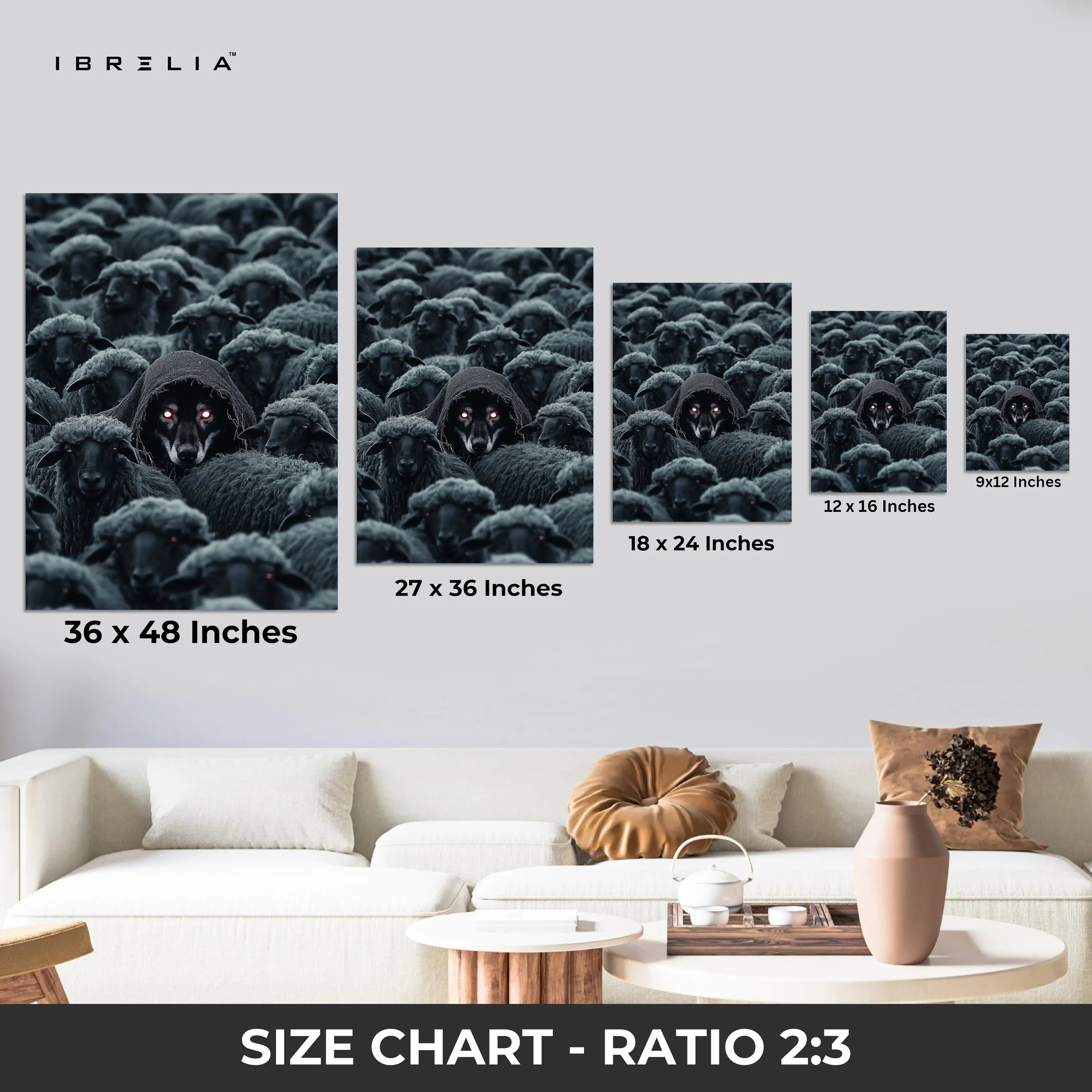 Wolf Among Sheep Wall Frame | 4K Ultra Wrap Frame Wall Art in Pakistan | IBRELIA™ IBRELIA