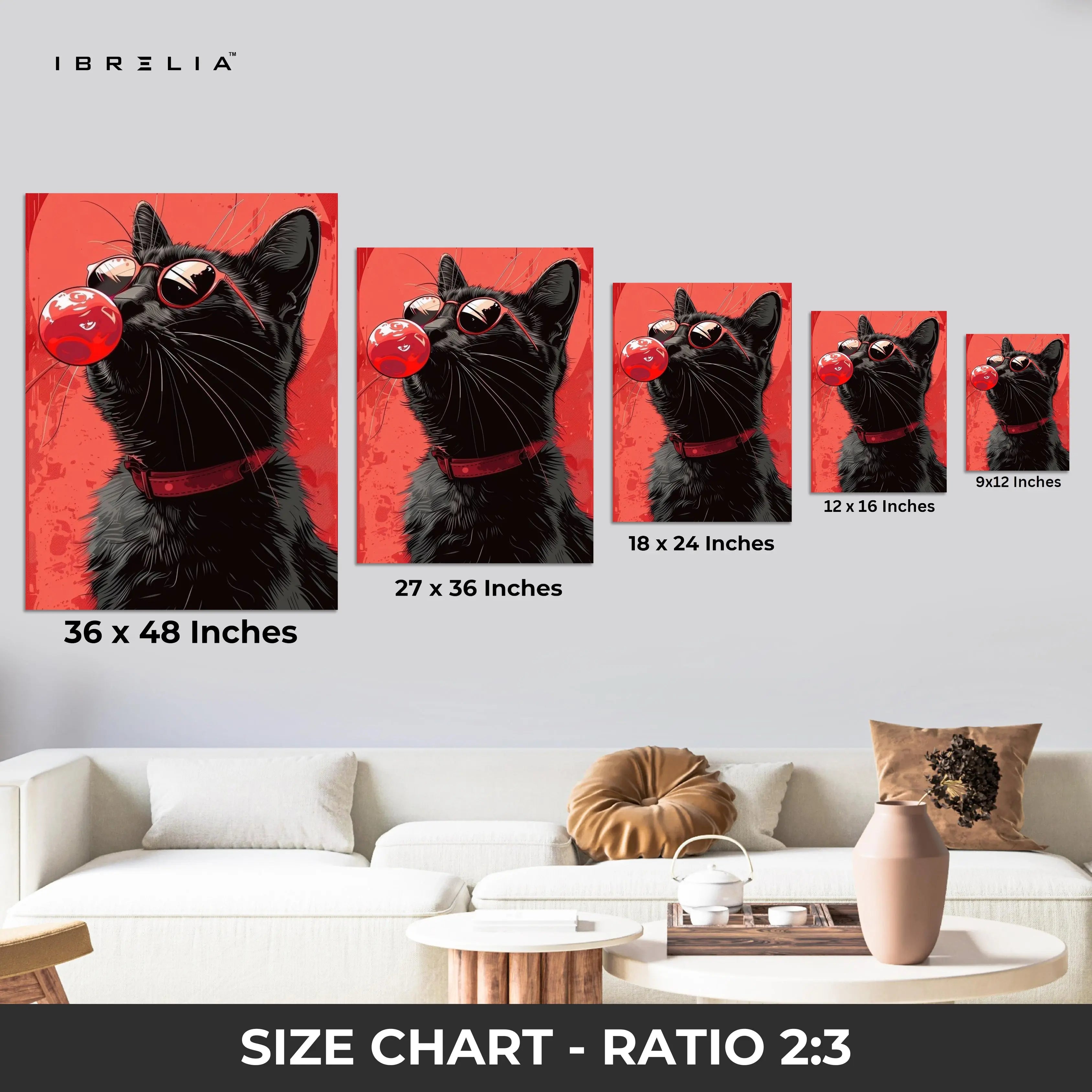 Cool Cat Bubble Pop Wall Frame | 4K Ultra Wrap Frame Wall Art in Pakistan | IBRELIA™ IBRELIA