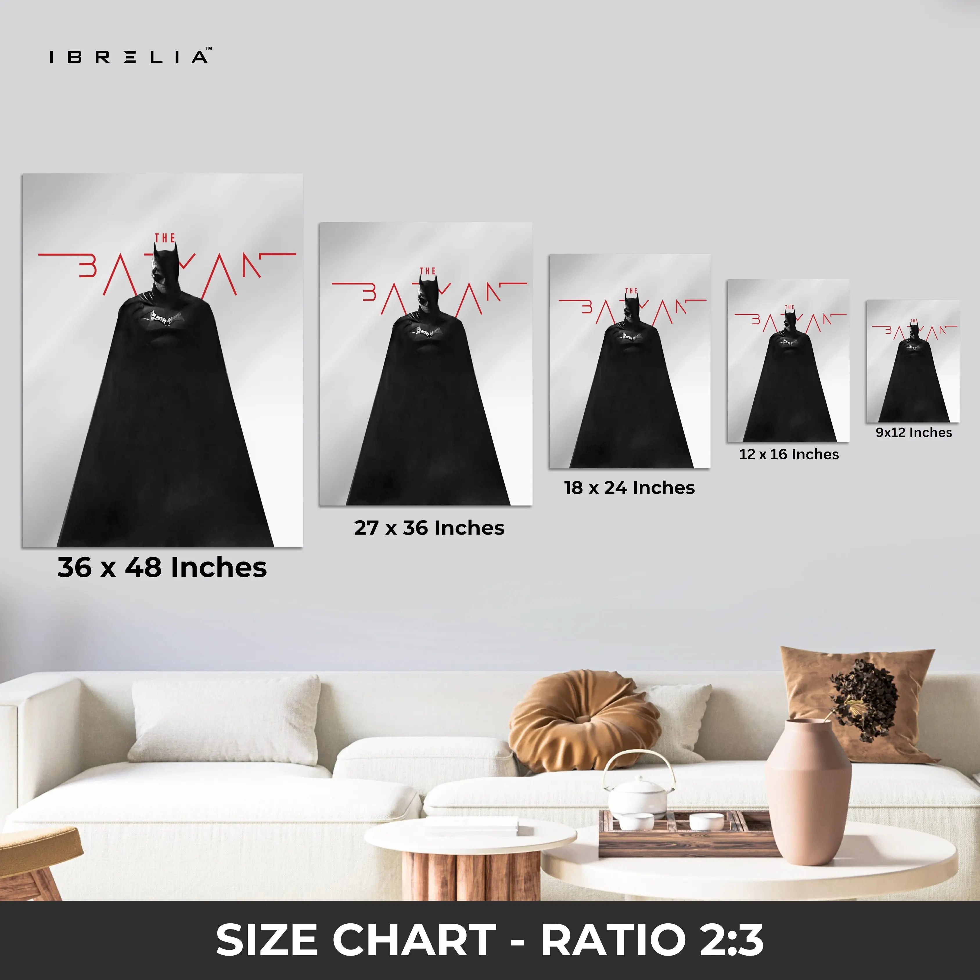 The Batman Minimal Noir Wall Frame | 4K Ultra Wrap Frame Wall Art in Pakistan | IBRELIA™ IBRELIA