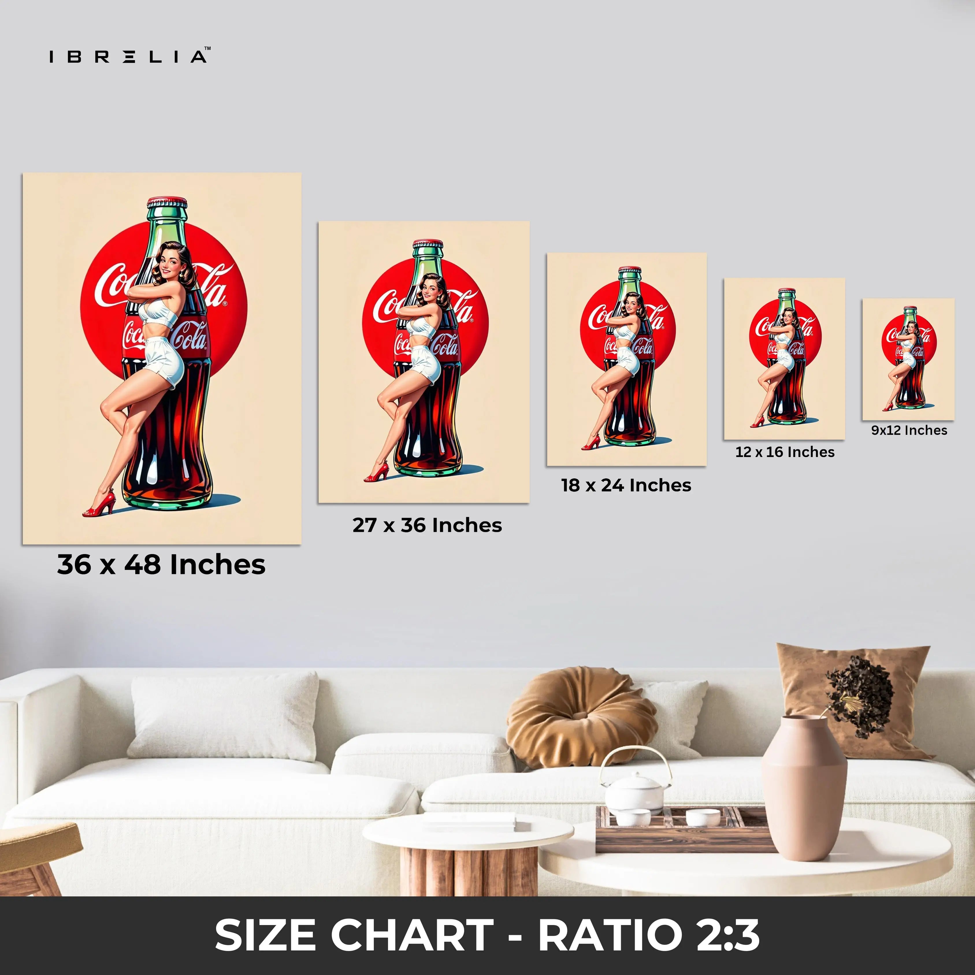 Coca-Cola Girl Wall Frame | 4K Ultra Wrap Frame Wall Art in Pakistan | IBRELIA™ IBRELIA