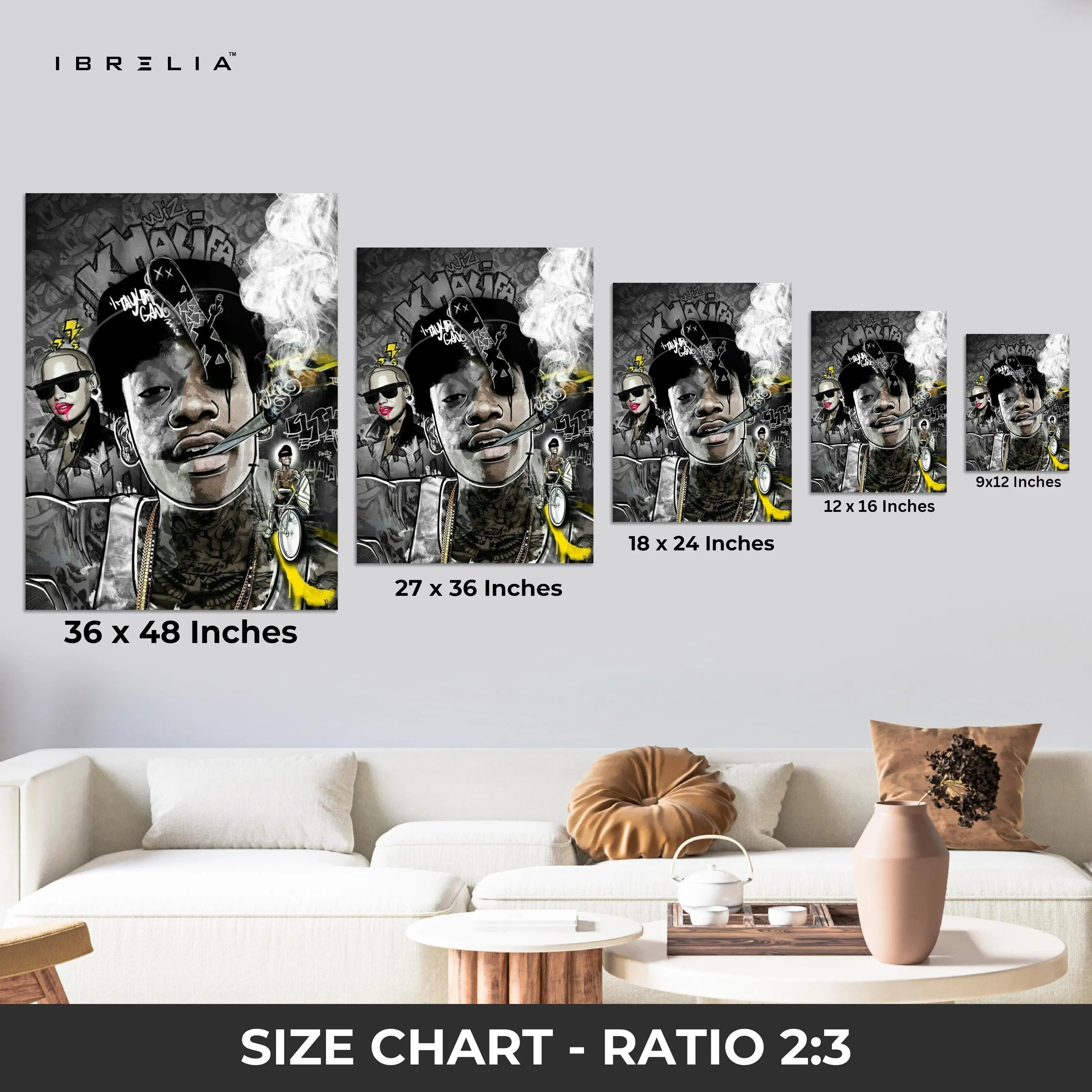 Wiz Khalifa Graffiti Wall Frame | 4K Ultra Wrap Frame Wall Art in Pakistan | IBRELIA™ IBRELIA