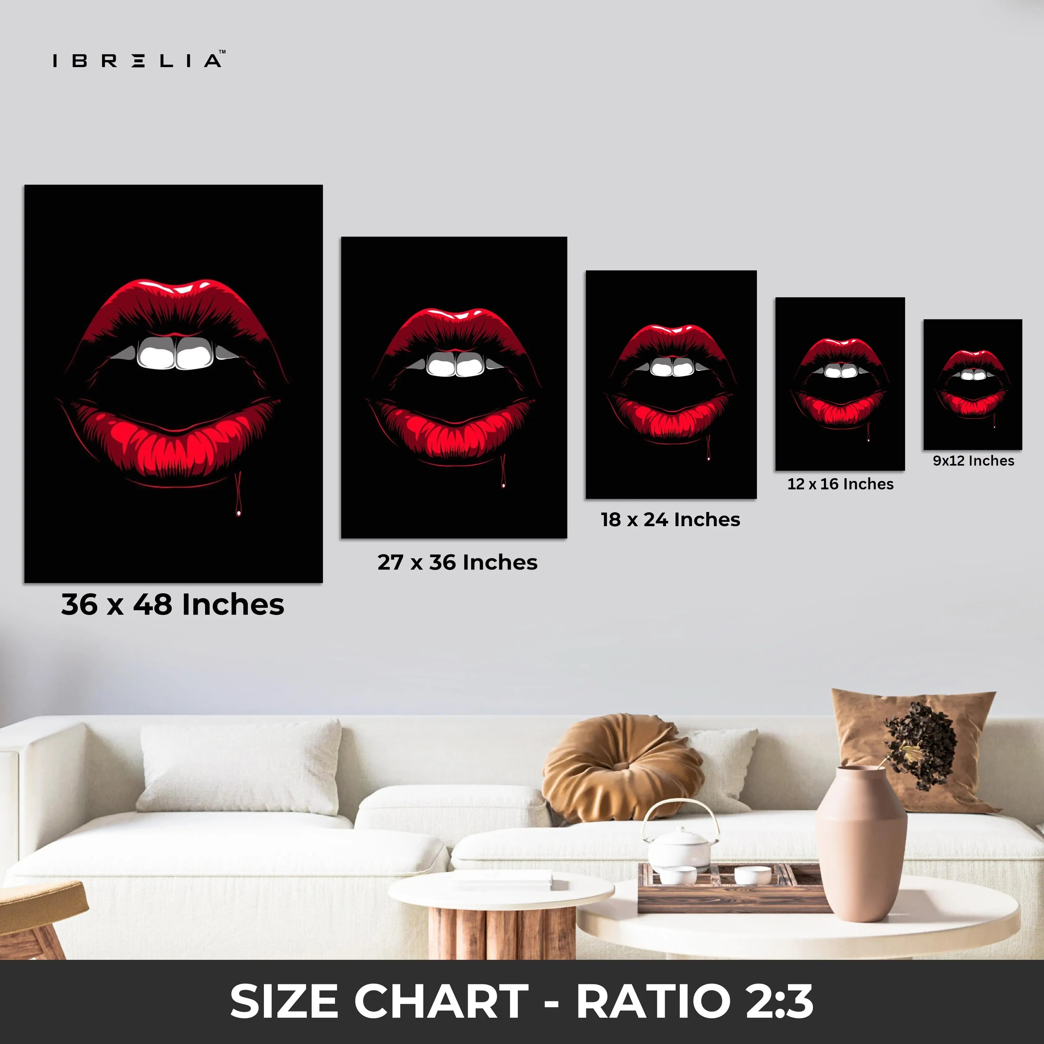 Vampire Lips Wall Frame | 4K Ultra Wrap Frame Wall Art in Pakistan | IBRELIA™ IBRELIA
