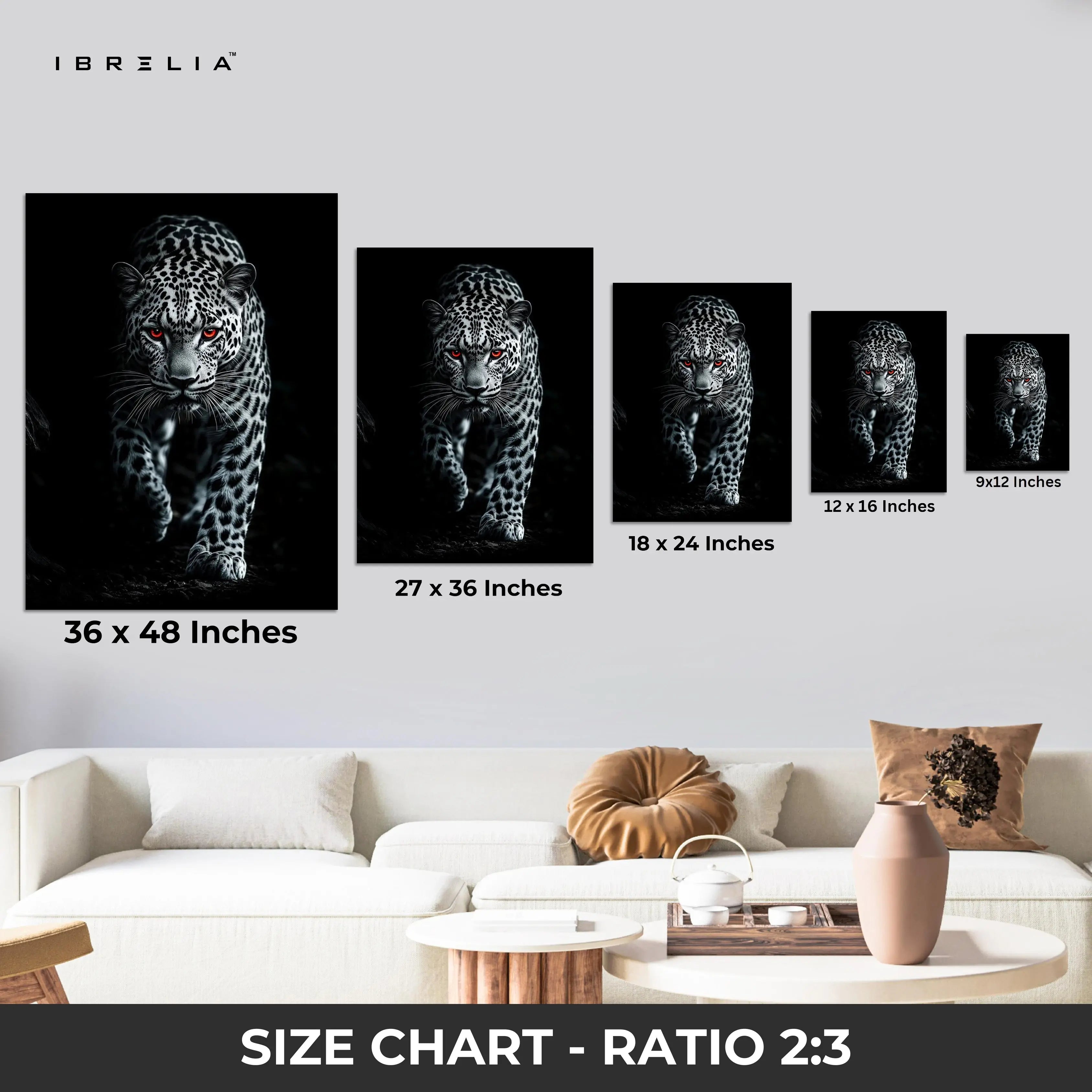 Red-Eyed Leopard Wall Frame | 4K Ultra Wrap Frame Wall Art in Pakistan | IBRELIA™ IBRELIA