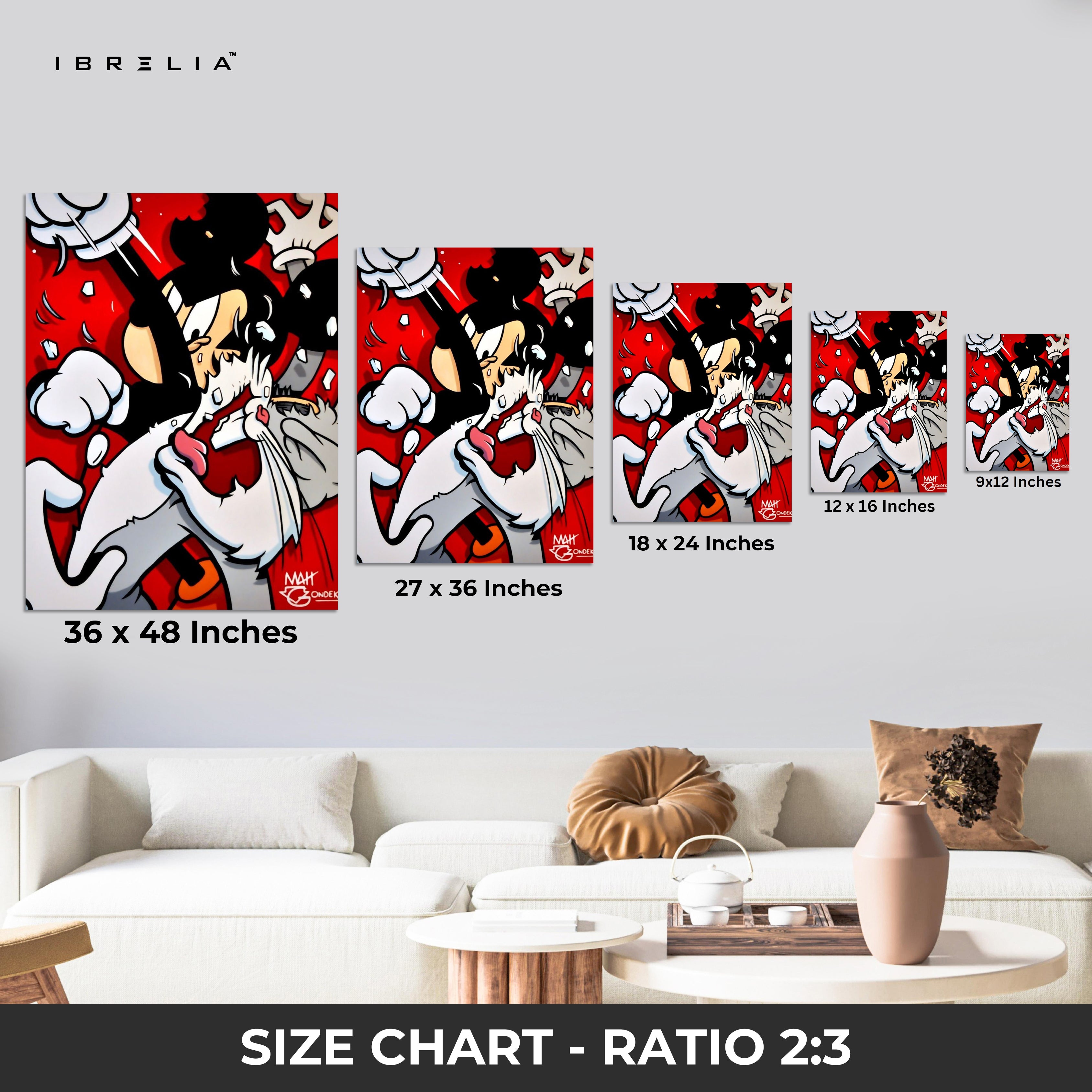 Cartoon Clash Graffiti Wall Frame | 4K Ultra Wrap Frame Wall Art in Pakistan | IBRELIA™