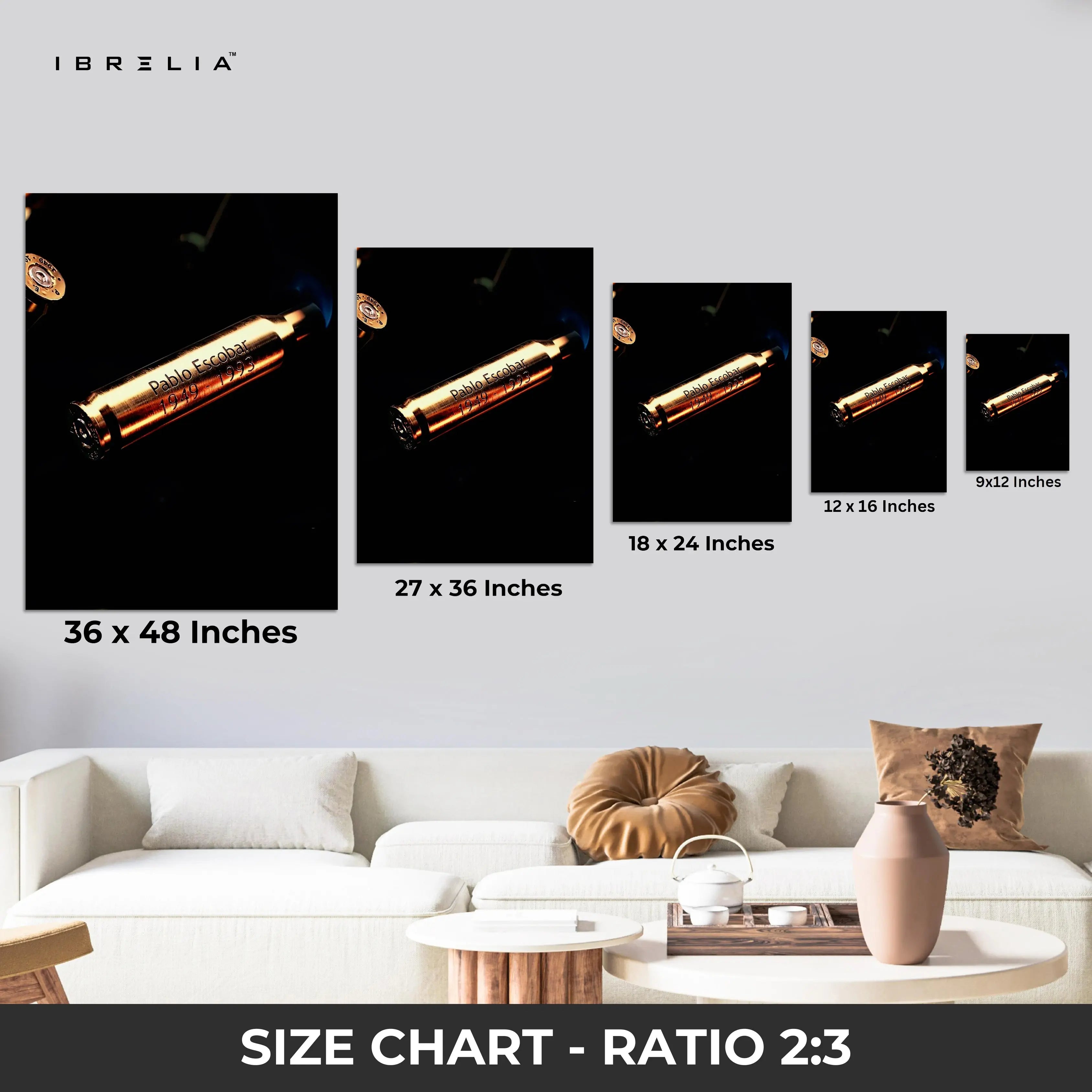 Pablo Escobar Bullet Shell Wall Frame | 4K Ultra Wrap Frame Wall Art in Pakistan | IBRELIA™ IBRELIA