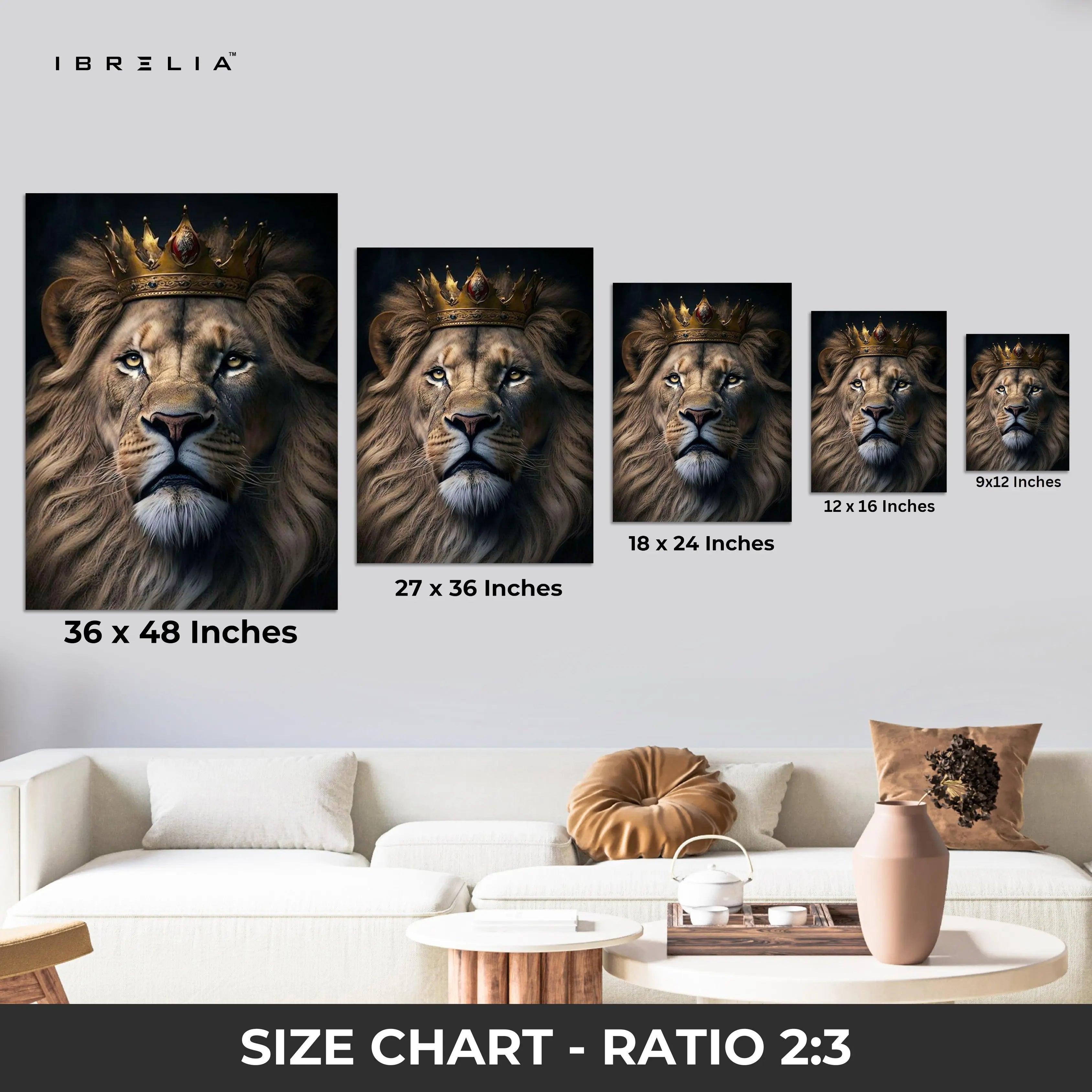 Lion King Wall Frame | 4K Ultra Wrap Frame Wall Art in Pakistan | IBRELIA™ IBRELIA
