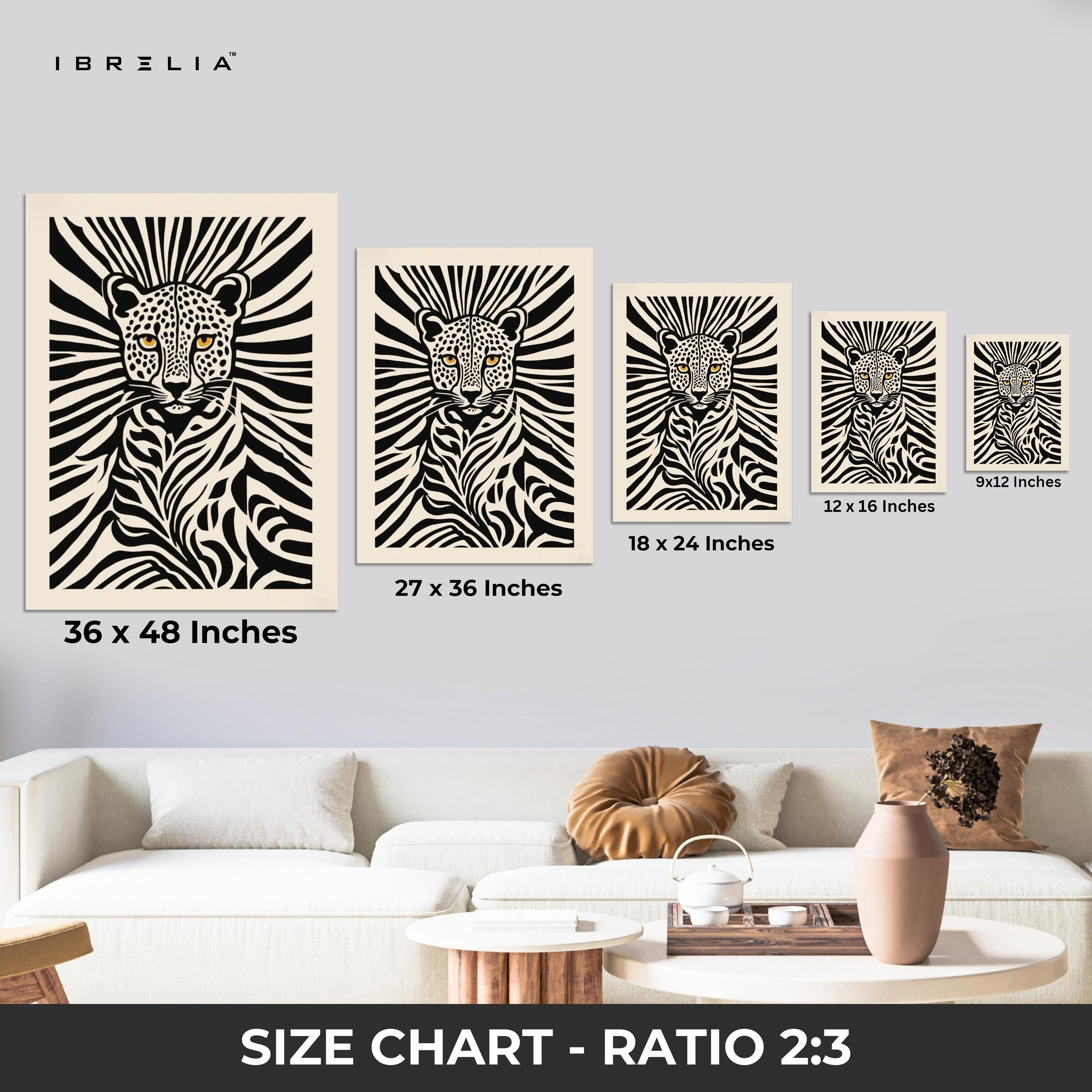 Monochrome Jungle Leopard Wall Frame | 4K Ultra Wrap Frame Wall Art in Pakistan | IBRELIA™